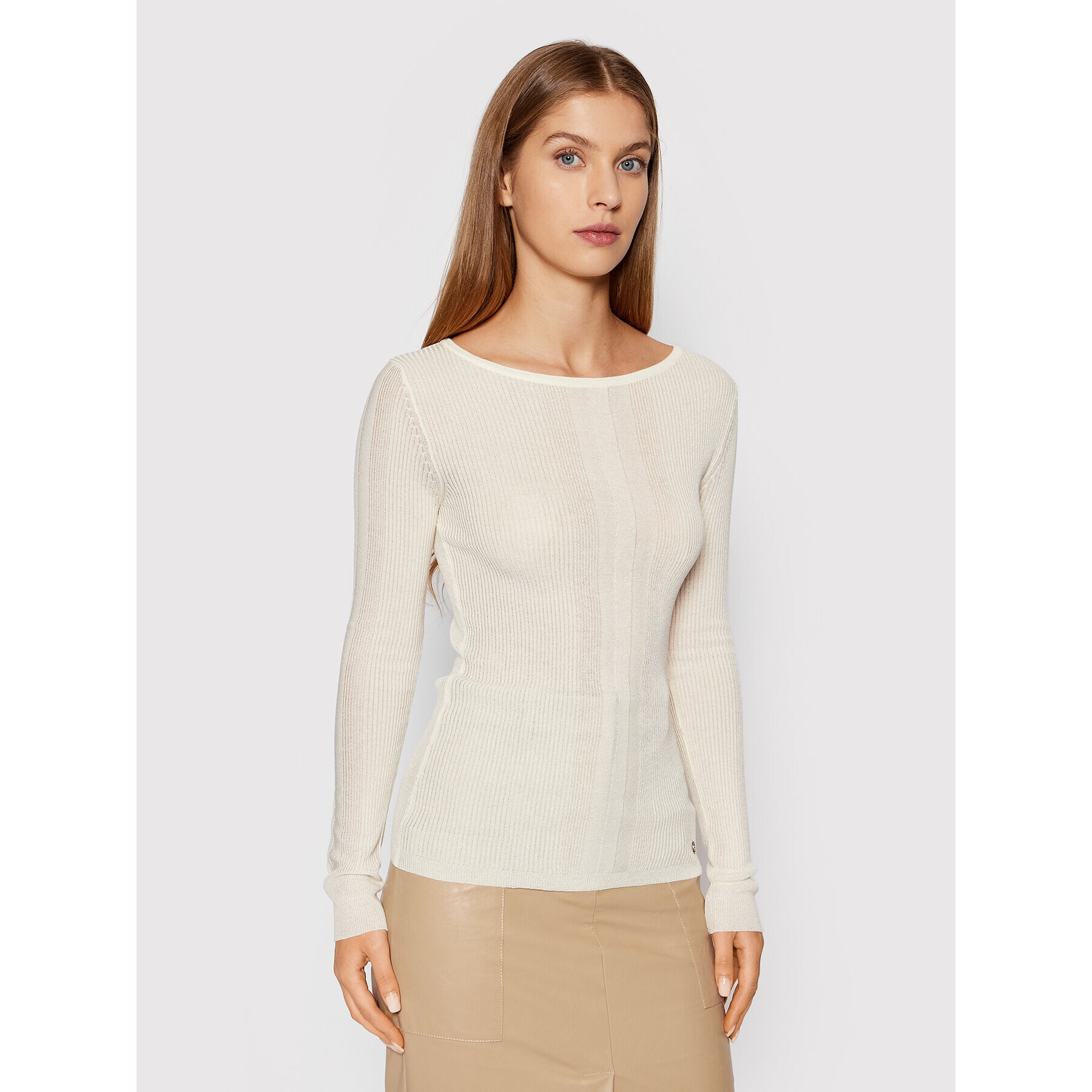 Guess Блуза W2GR02 Z2Z00 Бежов Slim Fit - Pepit.bg