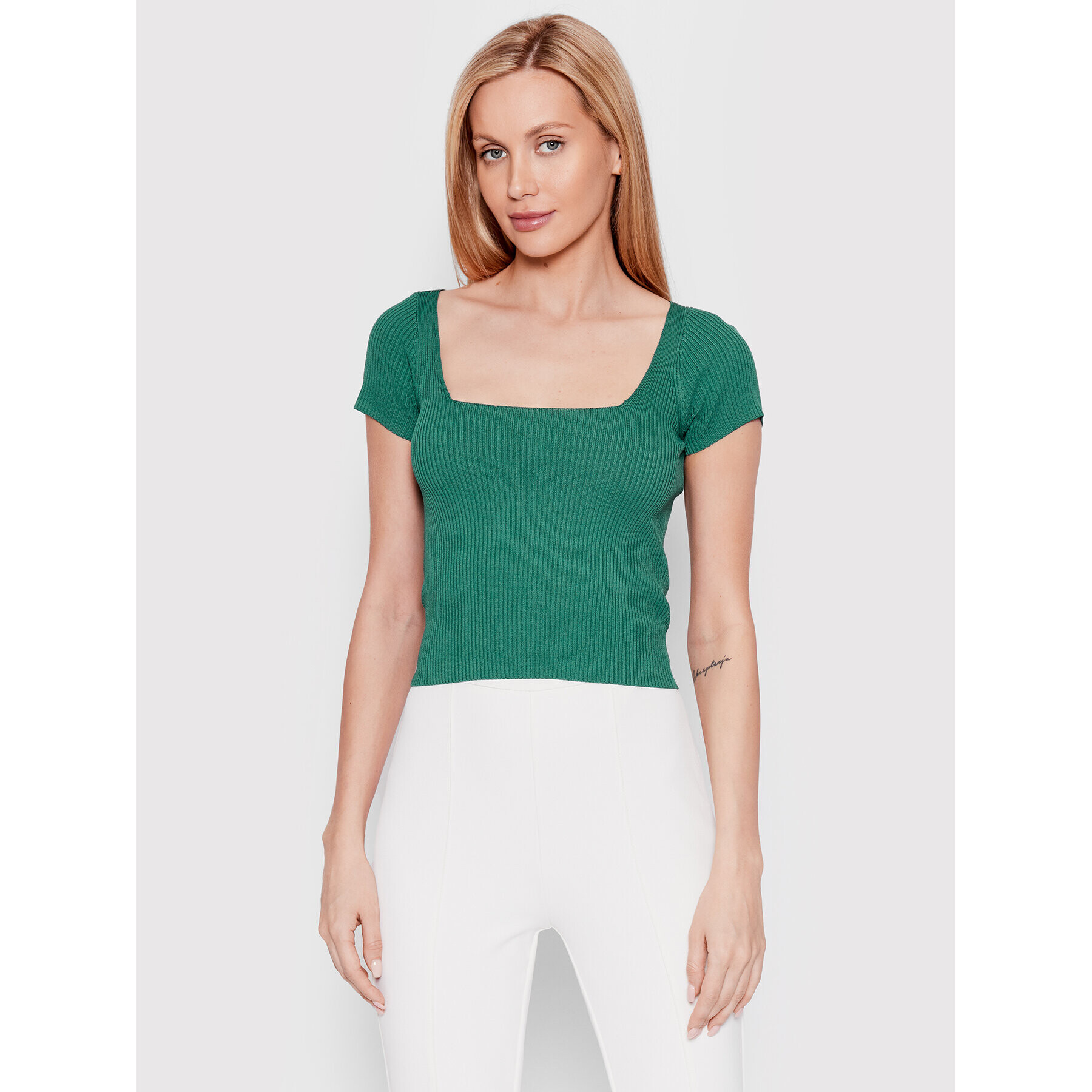 Guess Блуза W2GR16 Z2U00 Зелен Slim Fit - Pepit.bg