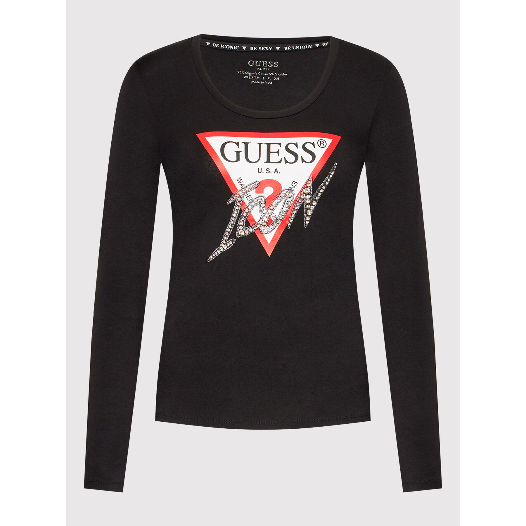 Guess Блуза W2RI19 J1311 Черен Slim Fit - Pepit.bg