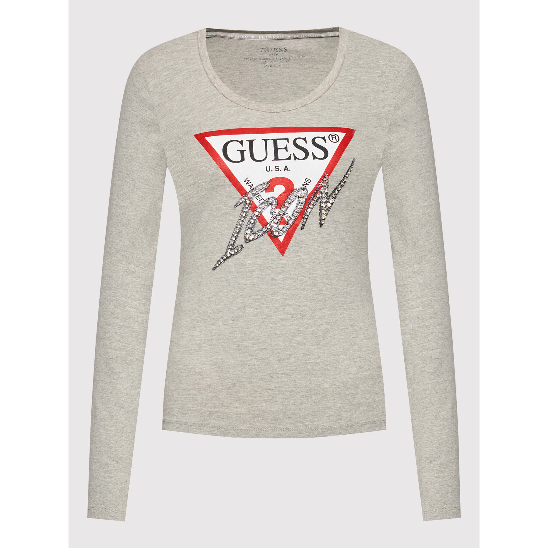 Guess Блуза W2RI19 J1311 Сив Slim Fit - Pepit.bg