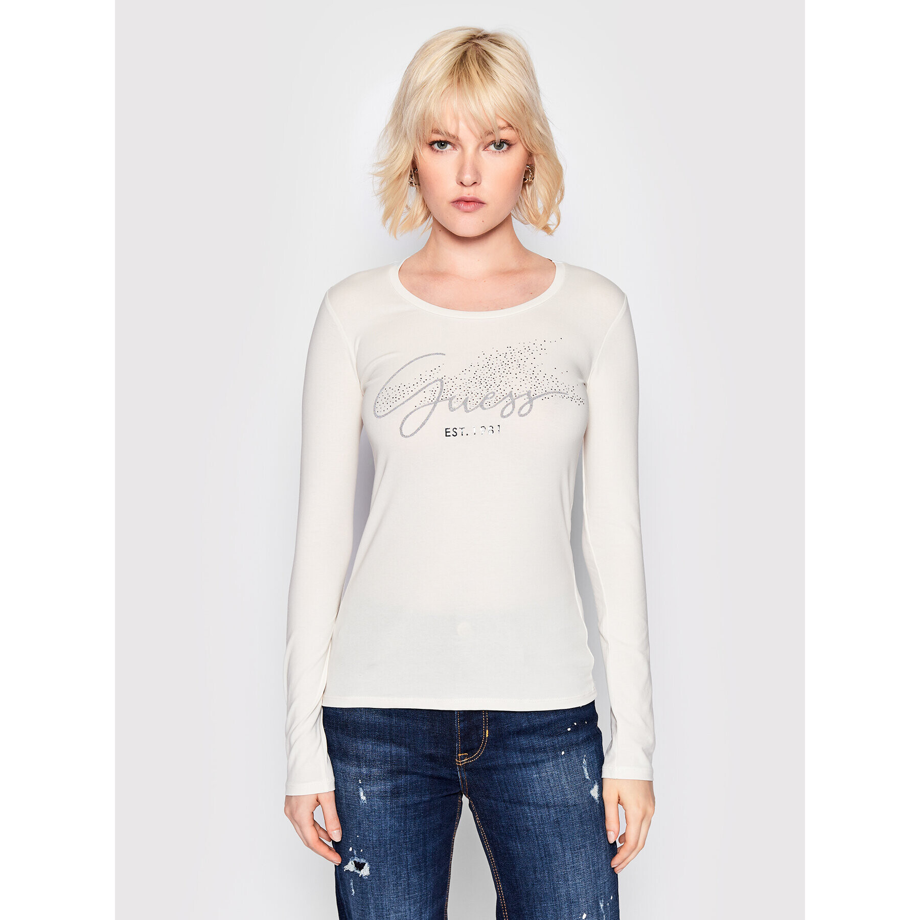 Guess Блуза W2RI32 J1300 Бежов Regular Fit - Pepit.bg