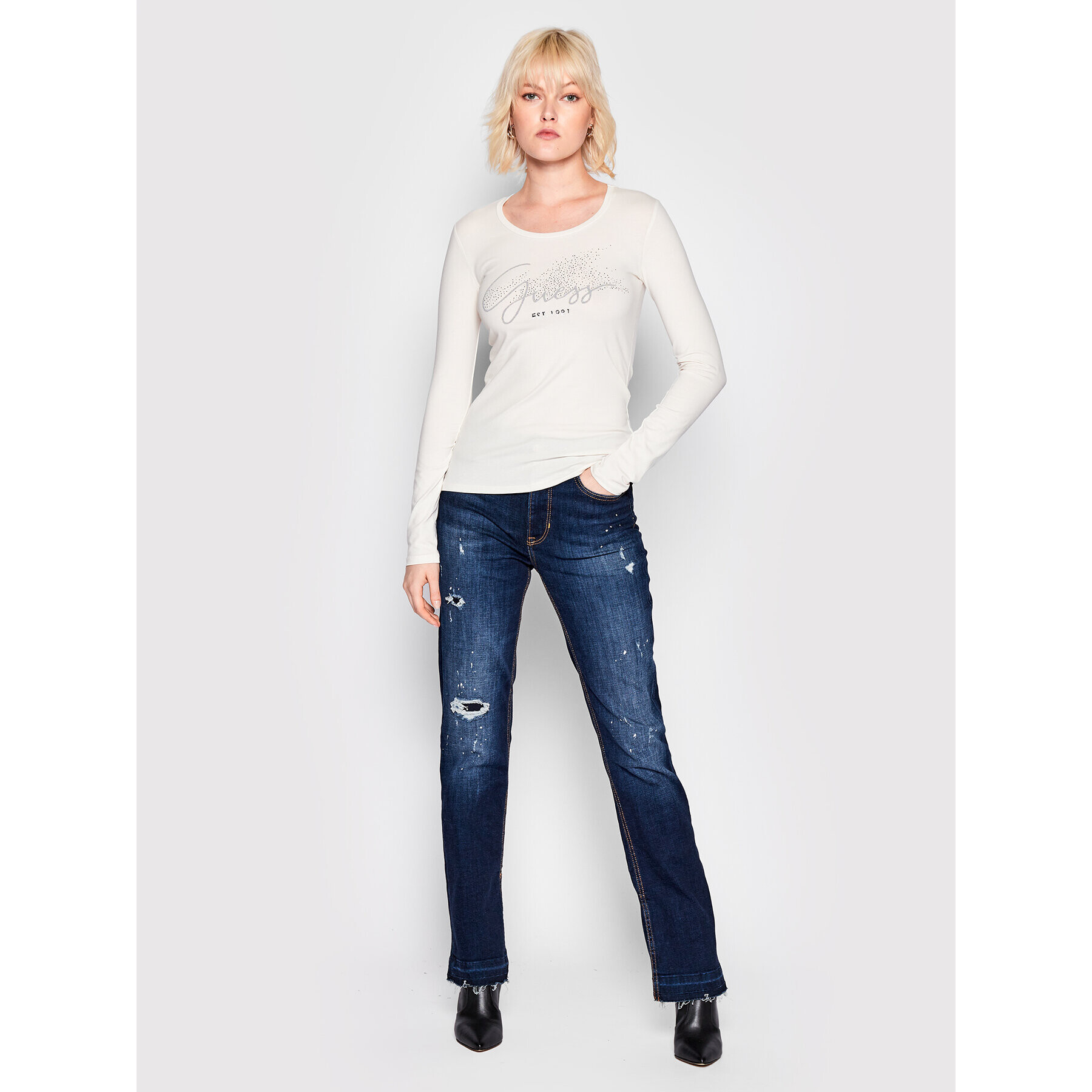 Guess Блуза W2RI32 J1300 Бежов Regular Fit - Pepit.bg