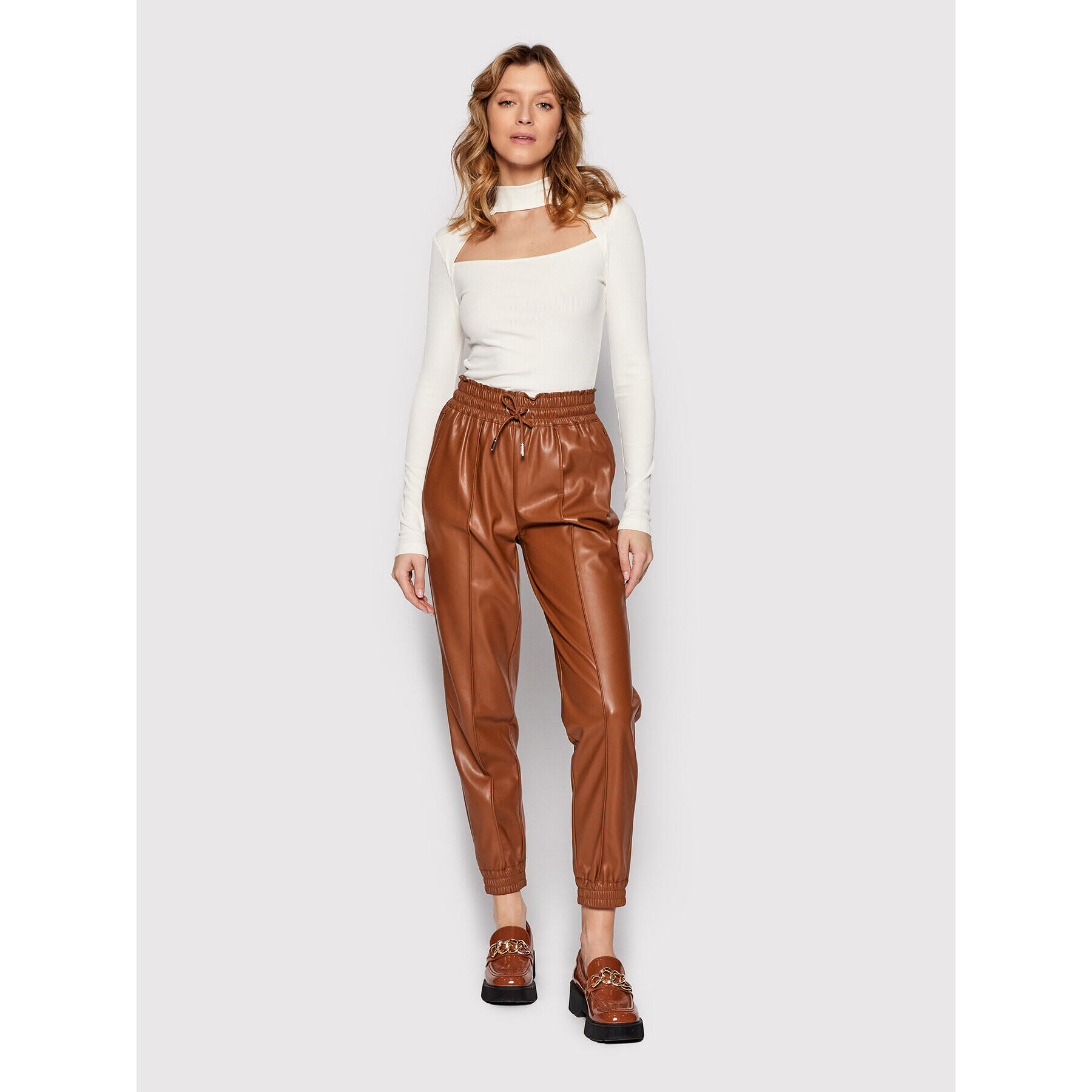 Guess Блуза W2RP11 KAZH2 Бежов Slim Fit - Pepit.bg