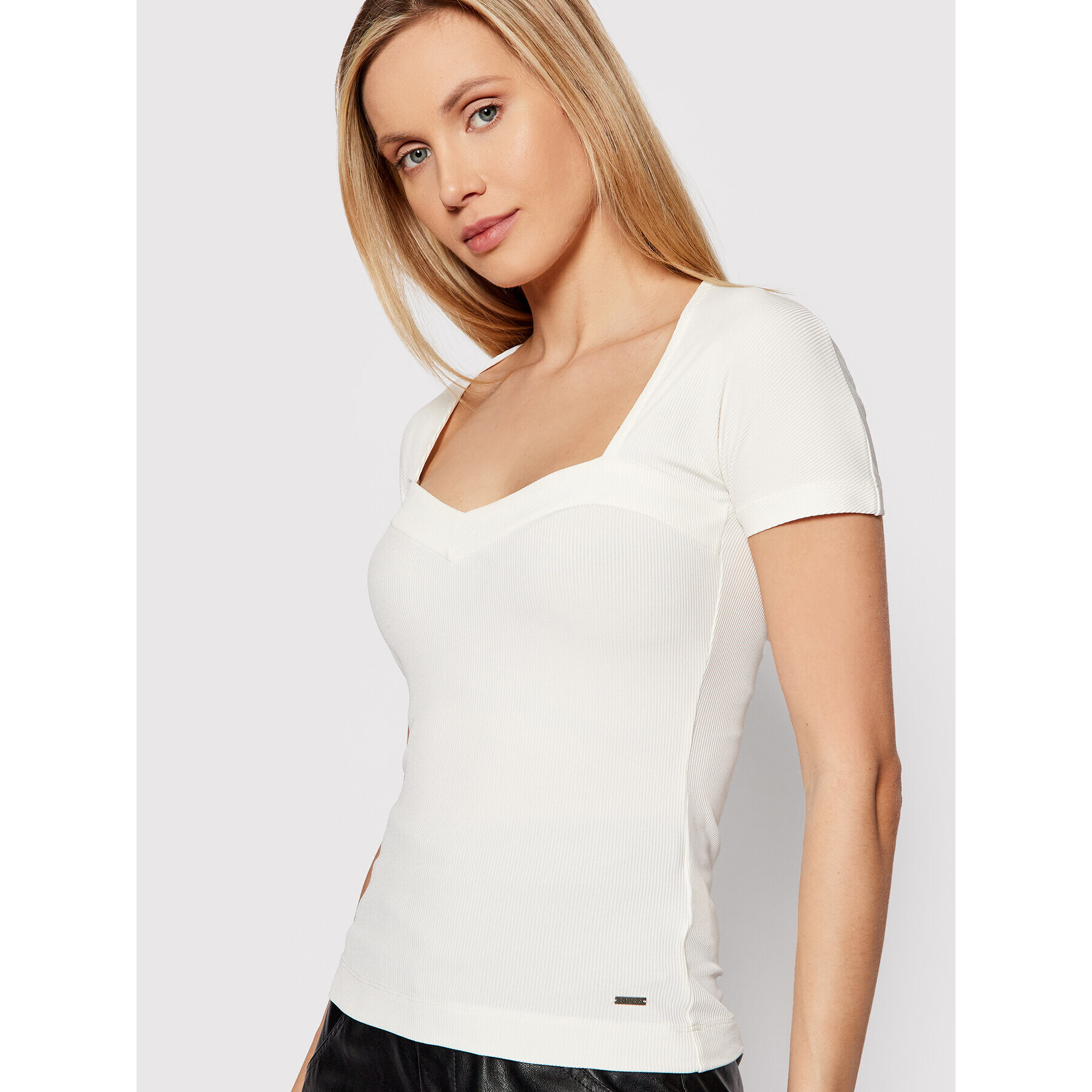 Guess Блуза W2RP12 KAZH2 Бял Slim Fit - Pepit.bg