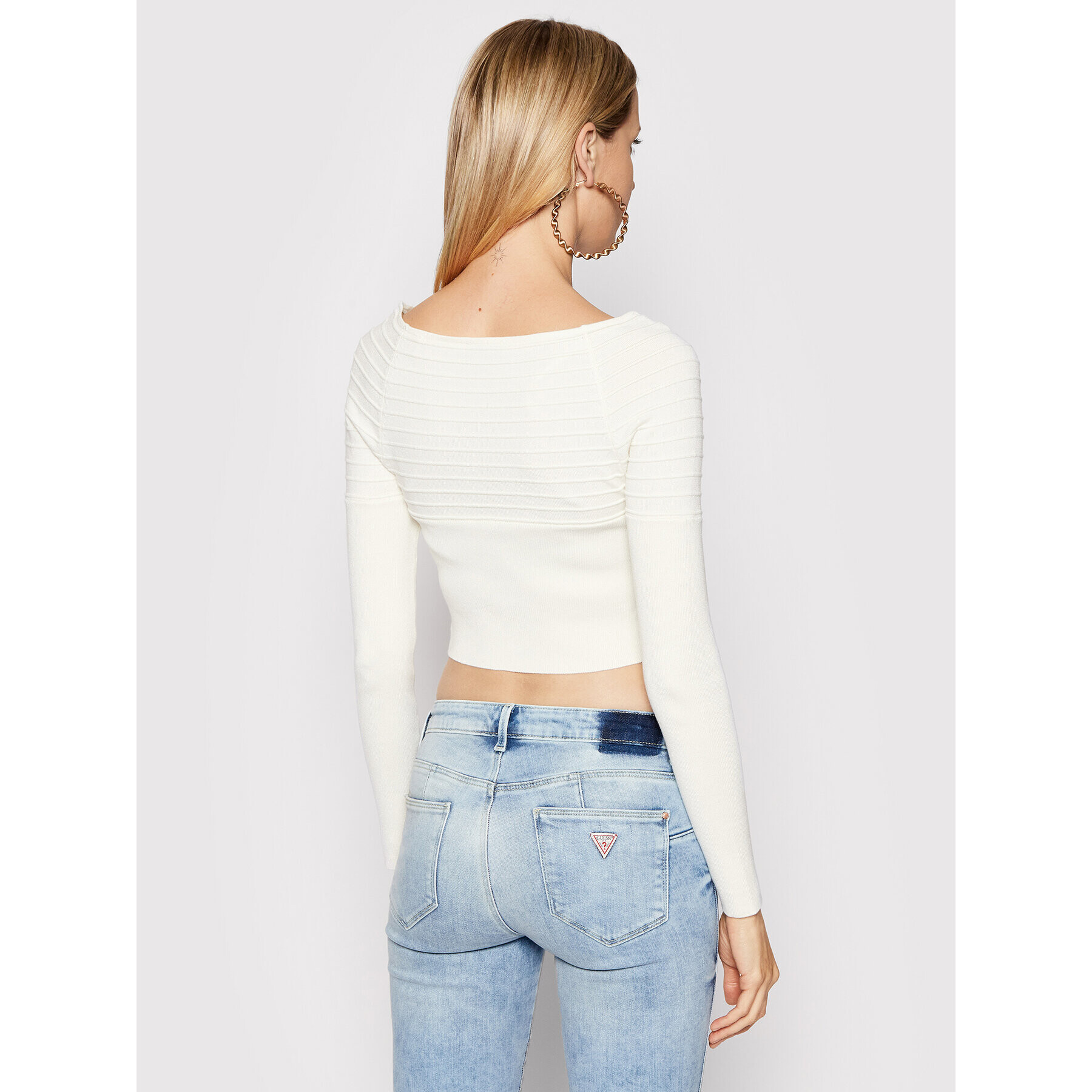 Guess Блуза W2RR12 Z2YM0 Бежов Slim Fit - Pepit.bg