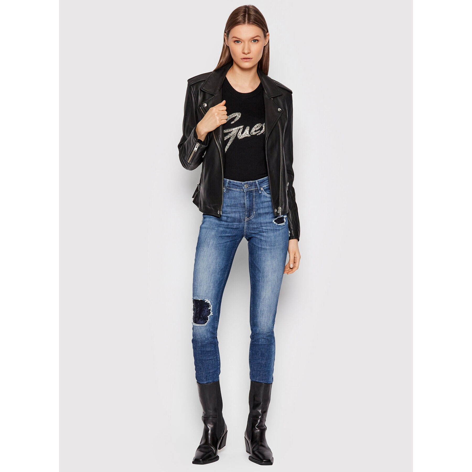 Guess Блуза W2RR28 Z2NQ0 Черен Slim Fit - Pepit.bg