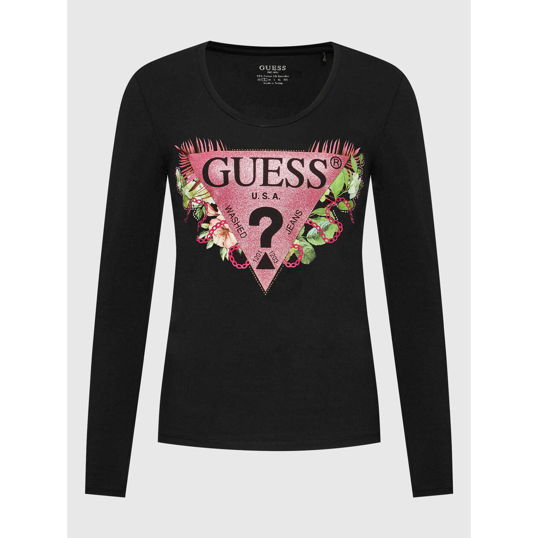 Guess Блуза W2YI36 J1311 Черен Slim Fit - Pepit.bg