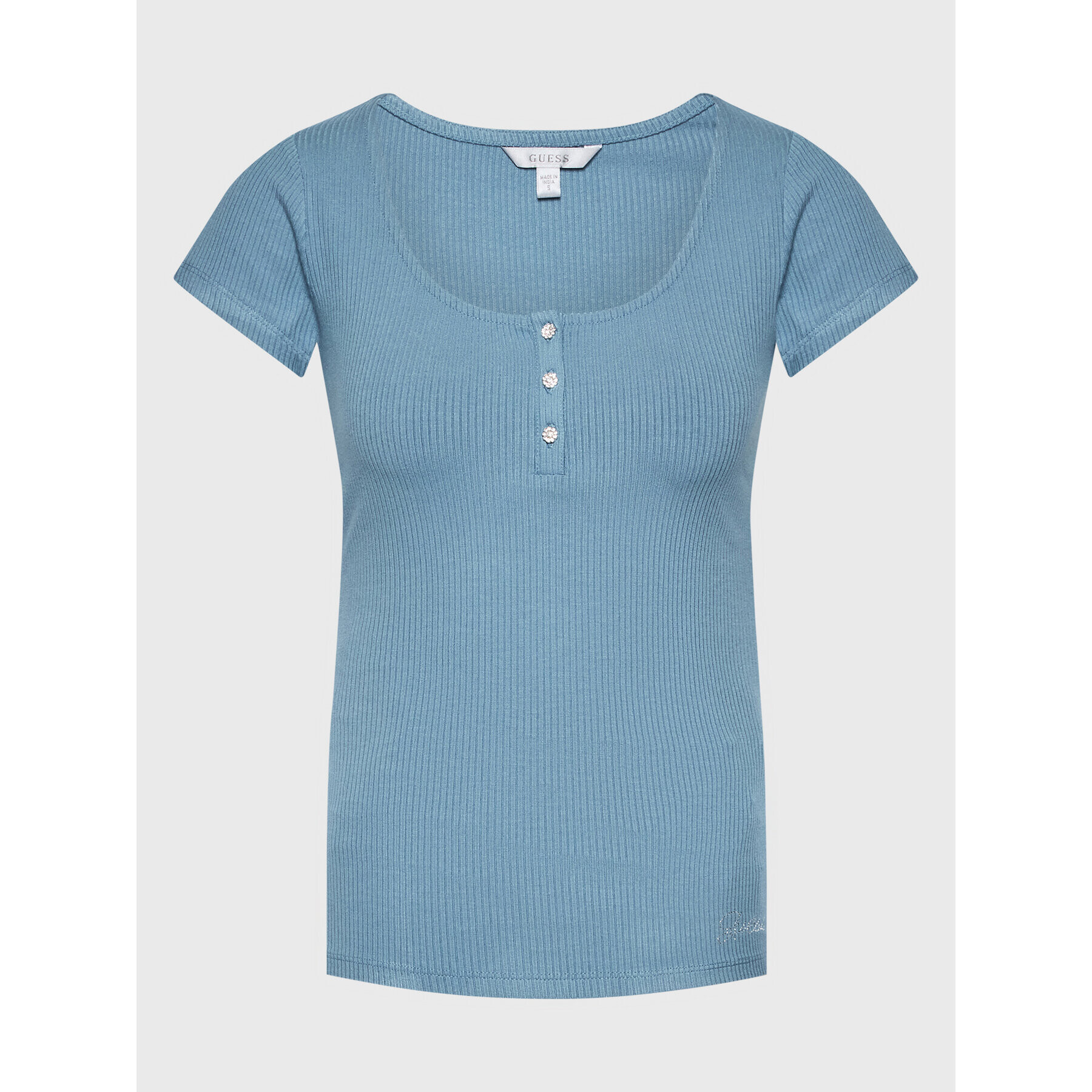 Guess Блуза W2YP24 KBCO2 Син Slim Fit - Pepit.bg