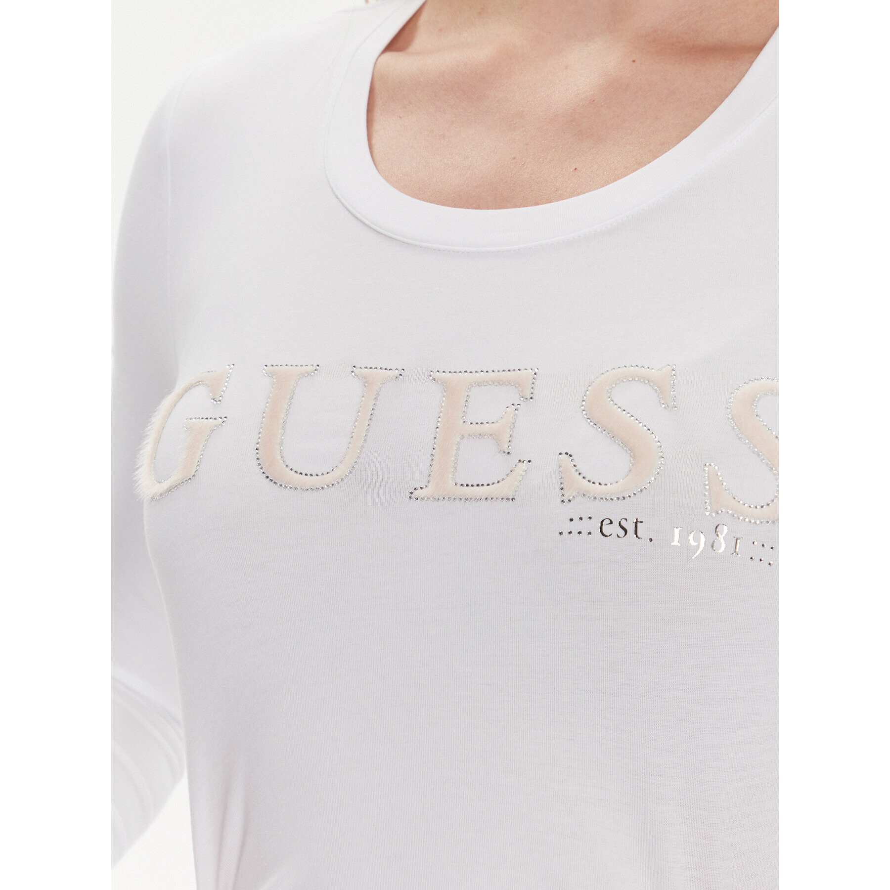 Guess Блуза W4RI76 J1314 Бял Slim Fit - Pepit.bg