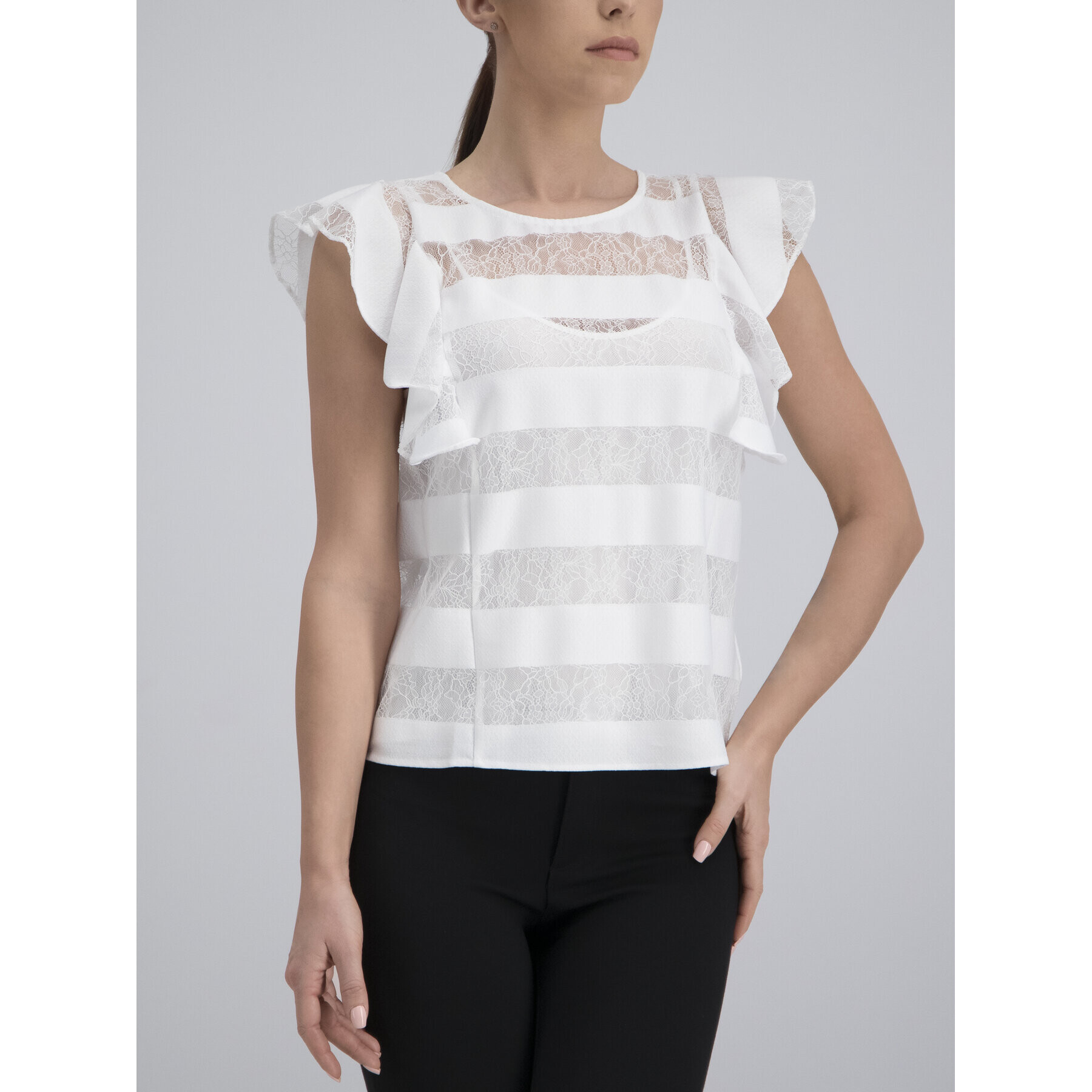 Guess Блуза W92H0K WBKS0 Бял Regular Fit - Pepit.bg