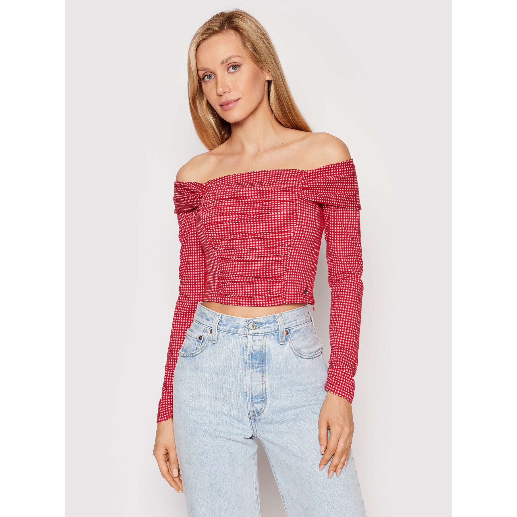 Guess Блуза Zita W2GP31 KB450 Червен Slim Fit - Pepit.bg