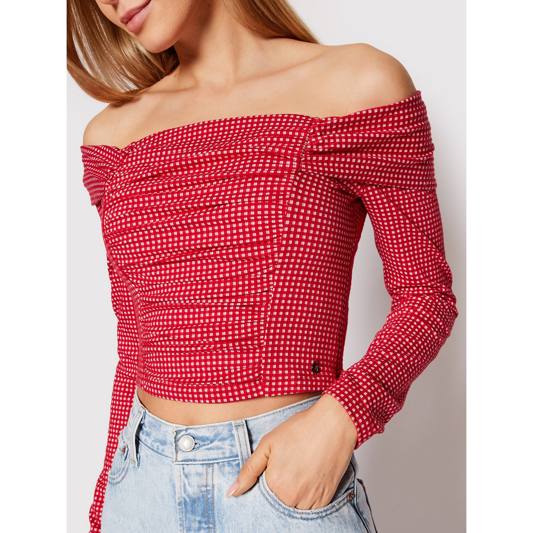 Guess Блуза Zita W2GP31 KB450 Червен Slim Fit - Pepit.bg