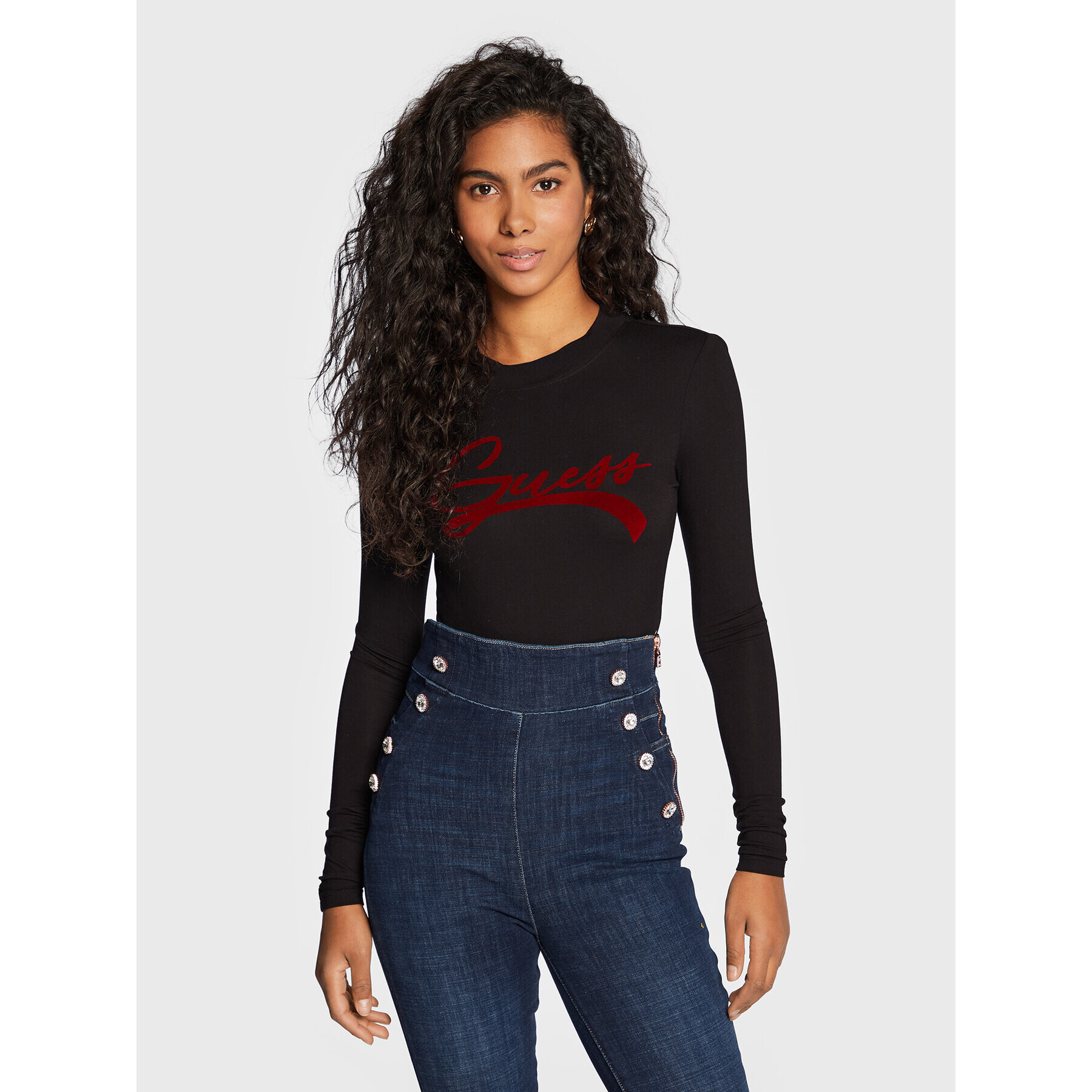 Guess Боди Alexandra W2BP15 K68D2 Черен Slim Fit - Pepit.bg