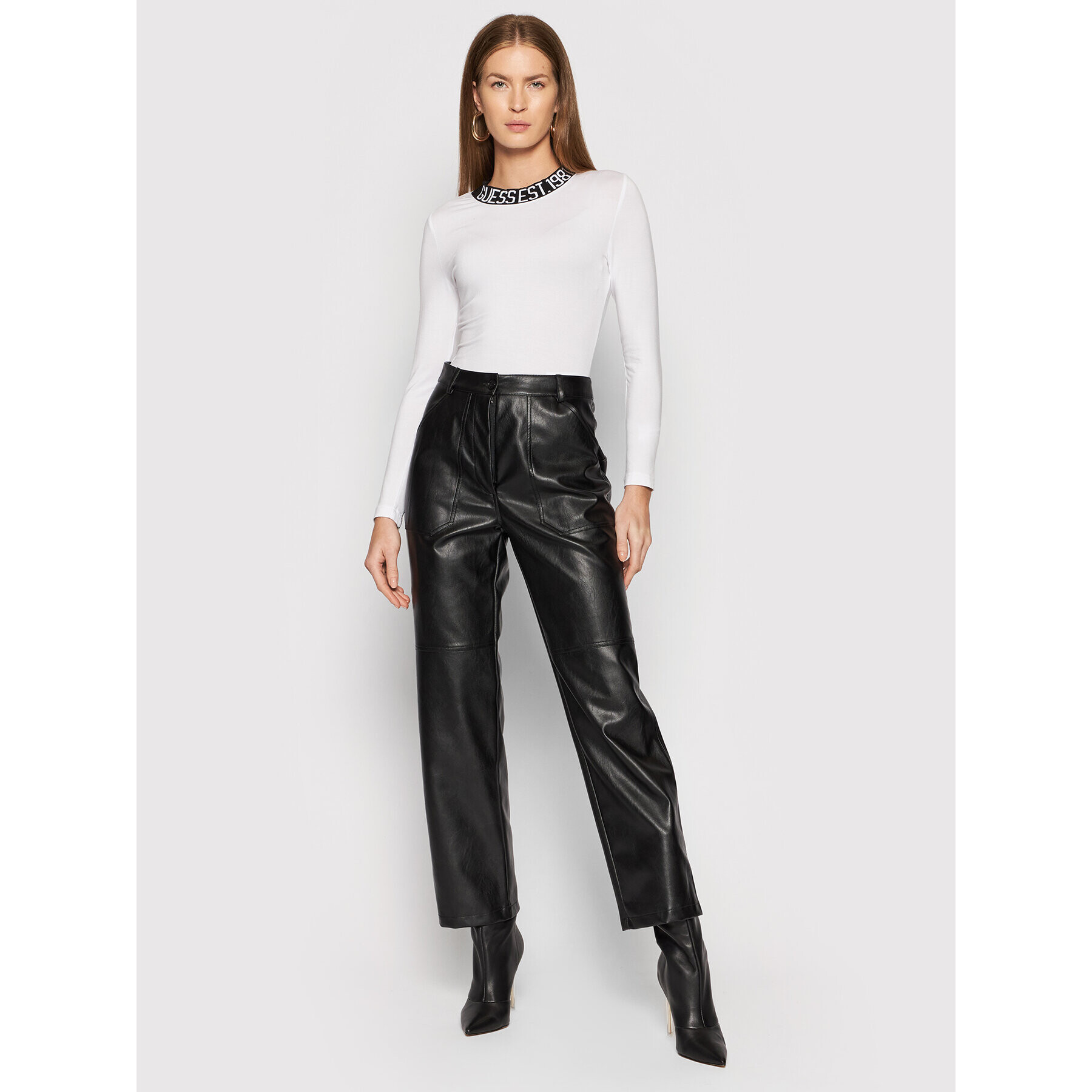 Guess Боди Chanel W1BP31 K68D2 Бял Slim Fit - Pepit.bg