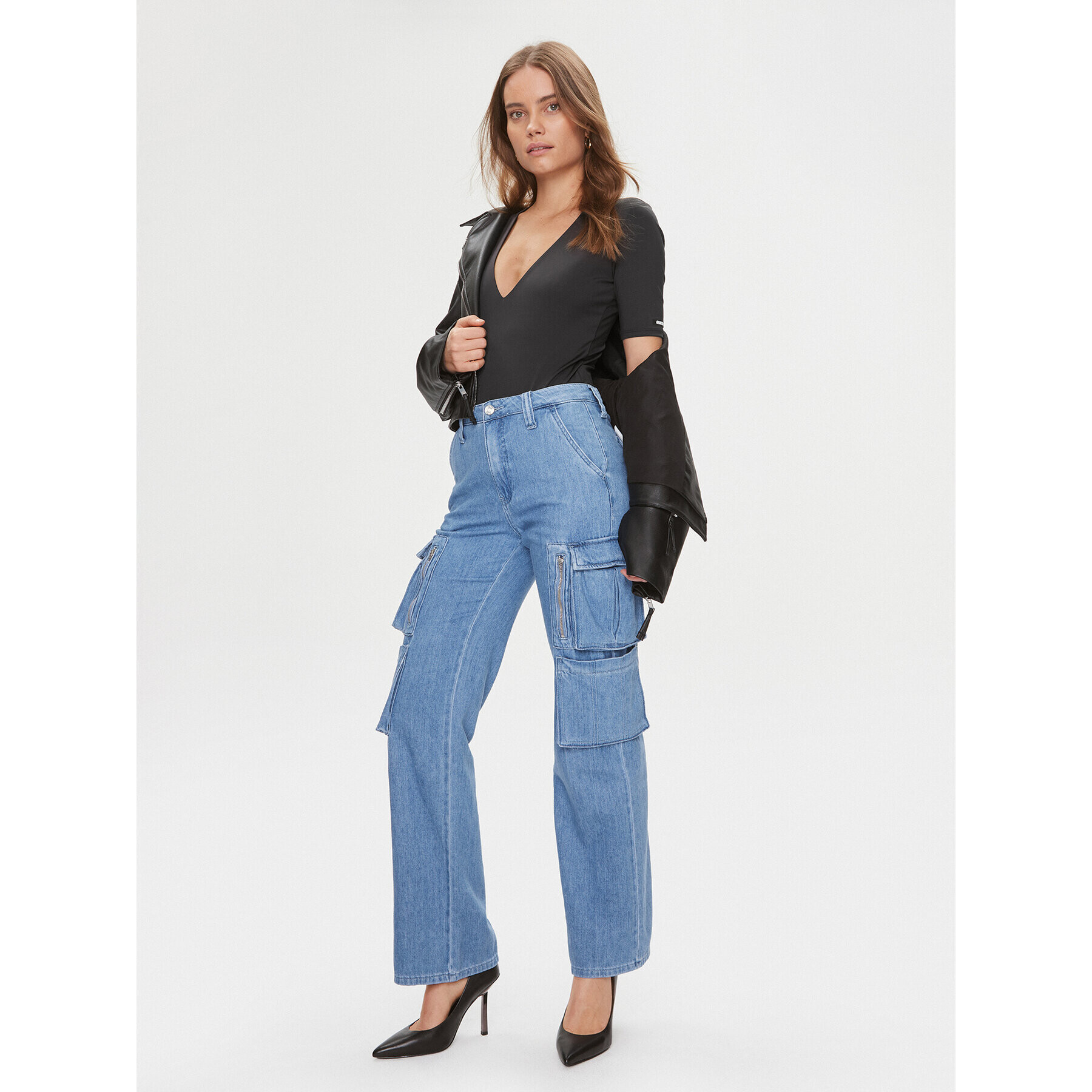 Guess Боди Chia V3BP23 KC450 Черен Slim Fit - Pepit.bg