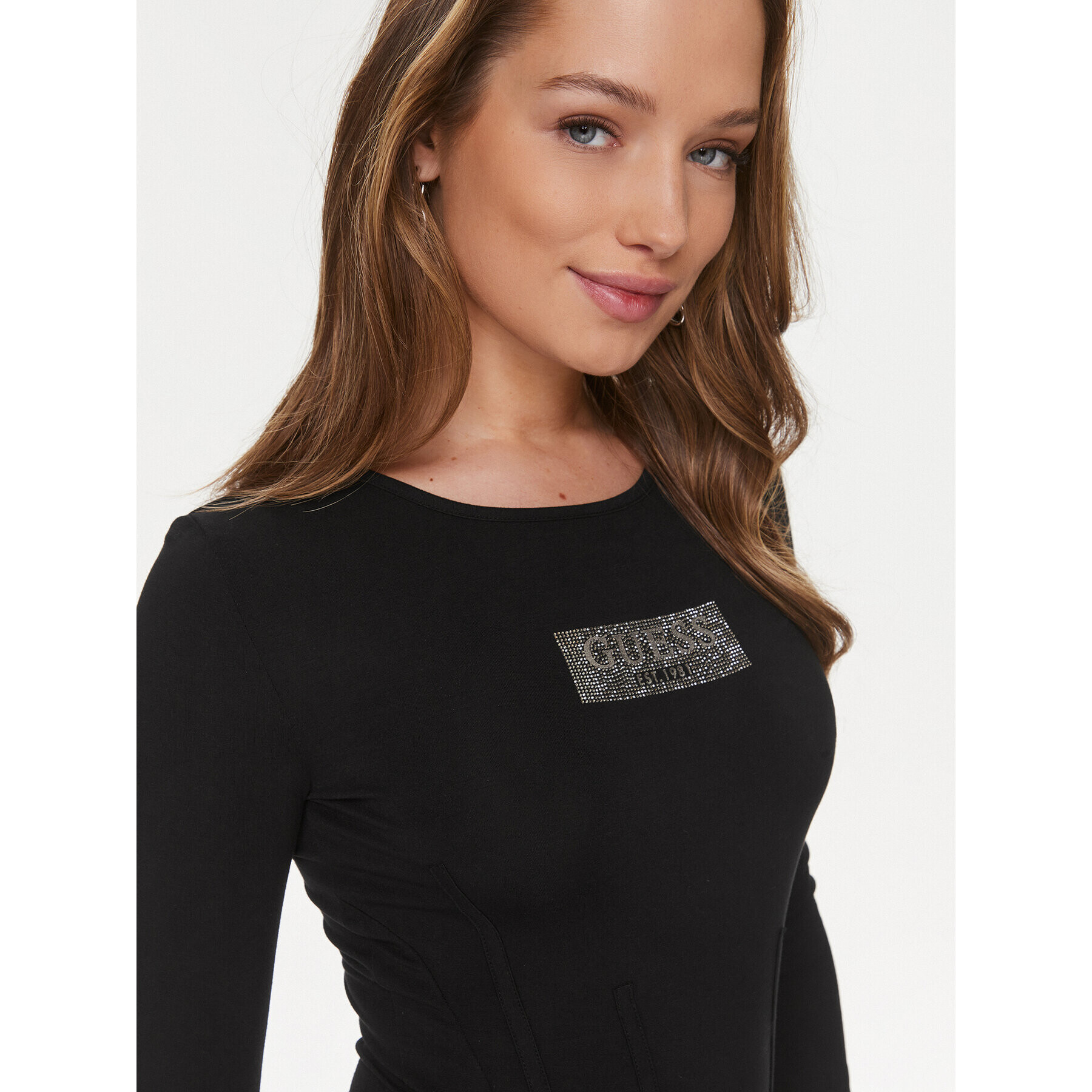 Guess Боди Corset W4RP24 K68D2 Черен Slim Fit - Pepit.bg