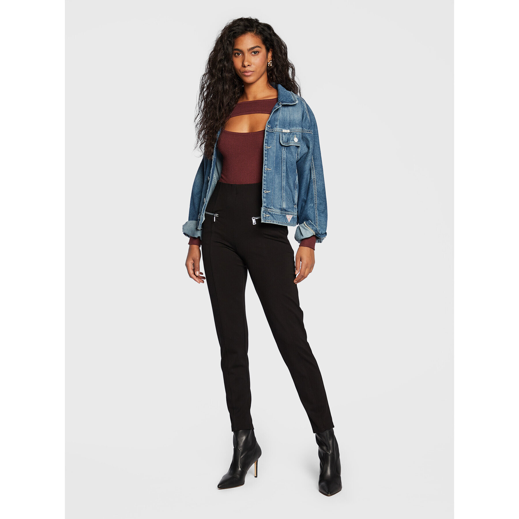 Guess Боди Liv W2BR04 Z2YK2 Кафяв Slim Fit - Pepit.bg