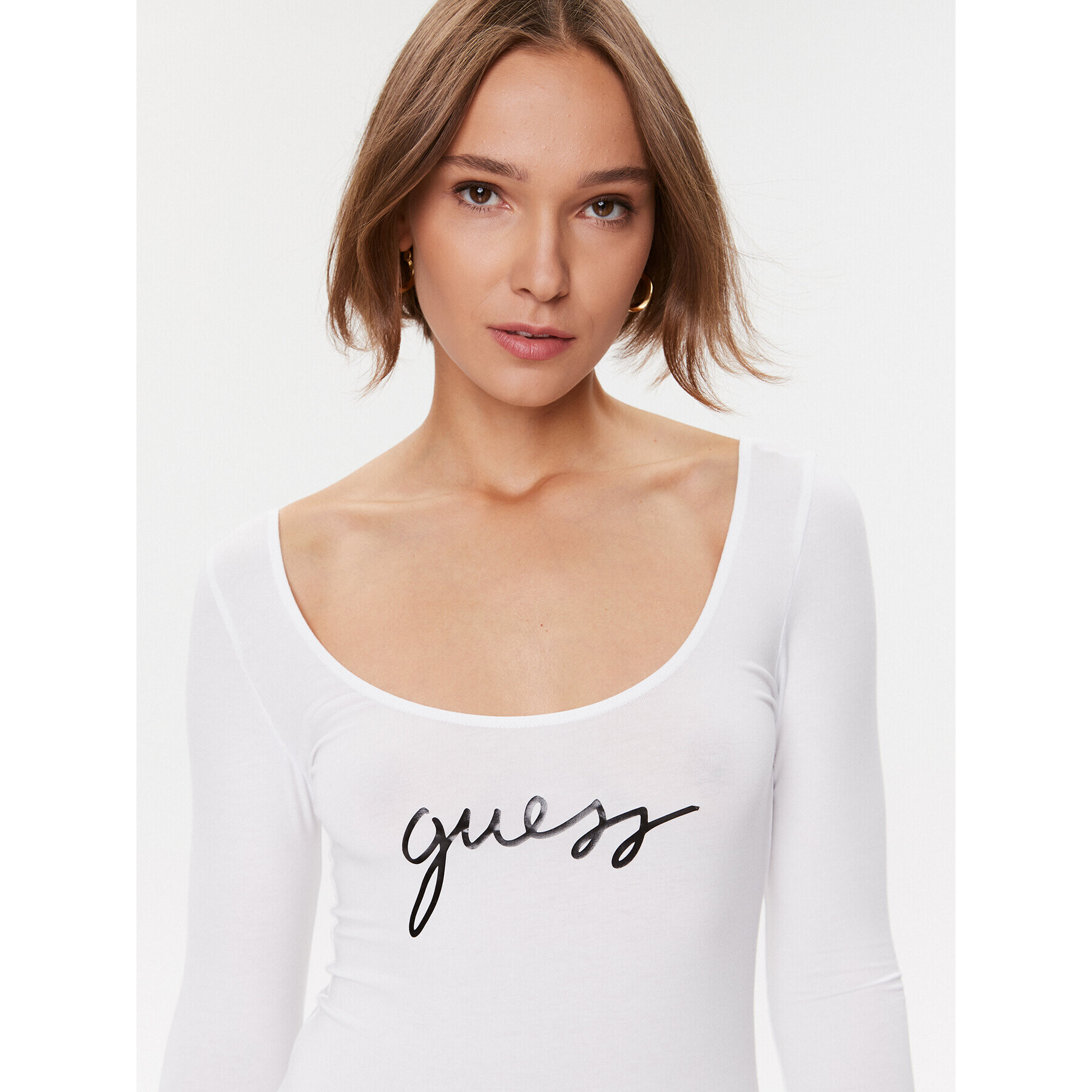 Guess Боди O3BM03 KBBU1 Бял Slim Fit - Pepit.bg