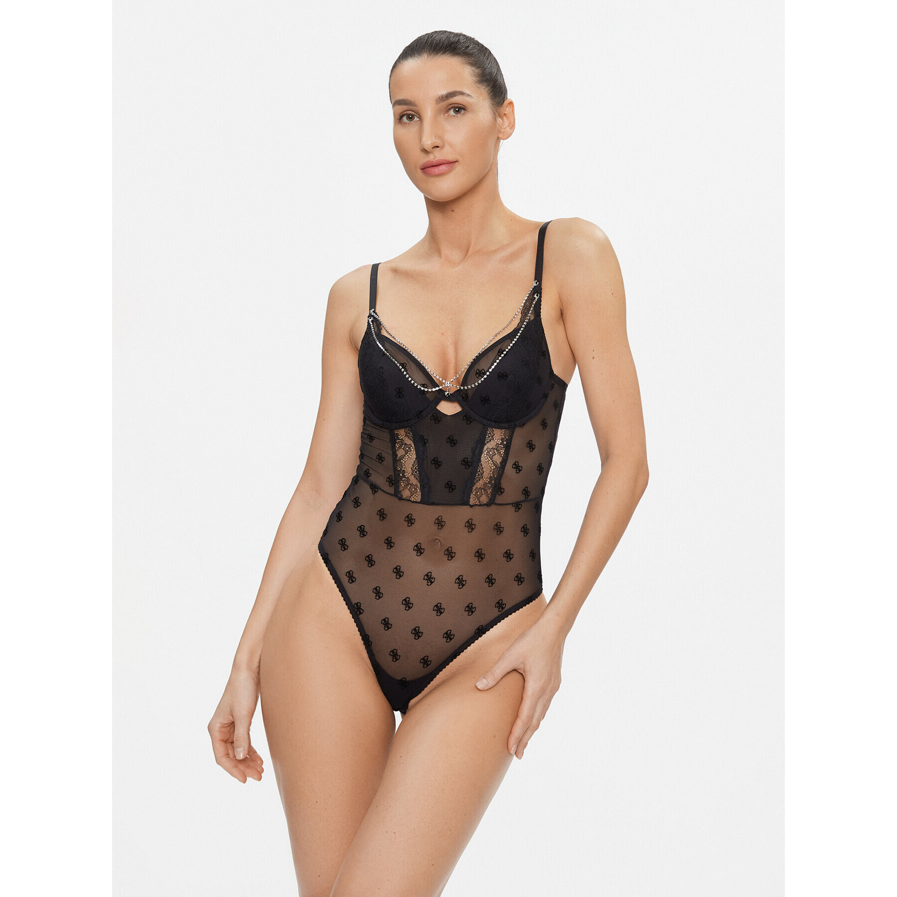 Guess Боди O3BM07 KBX80 Черен Slim Fit - Pepit.bg