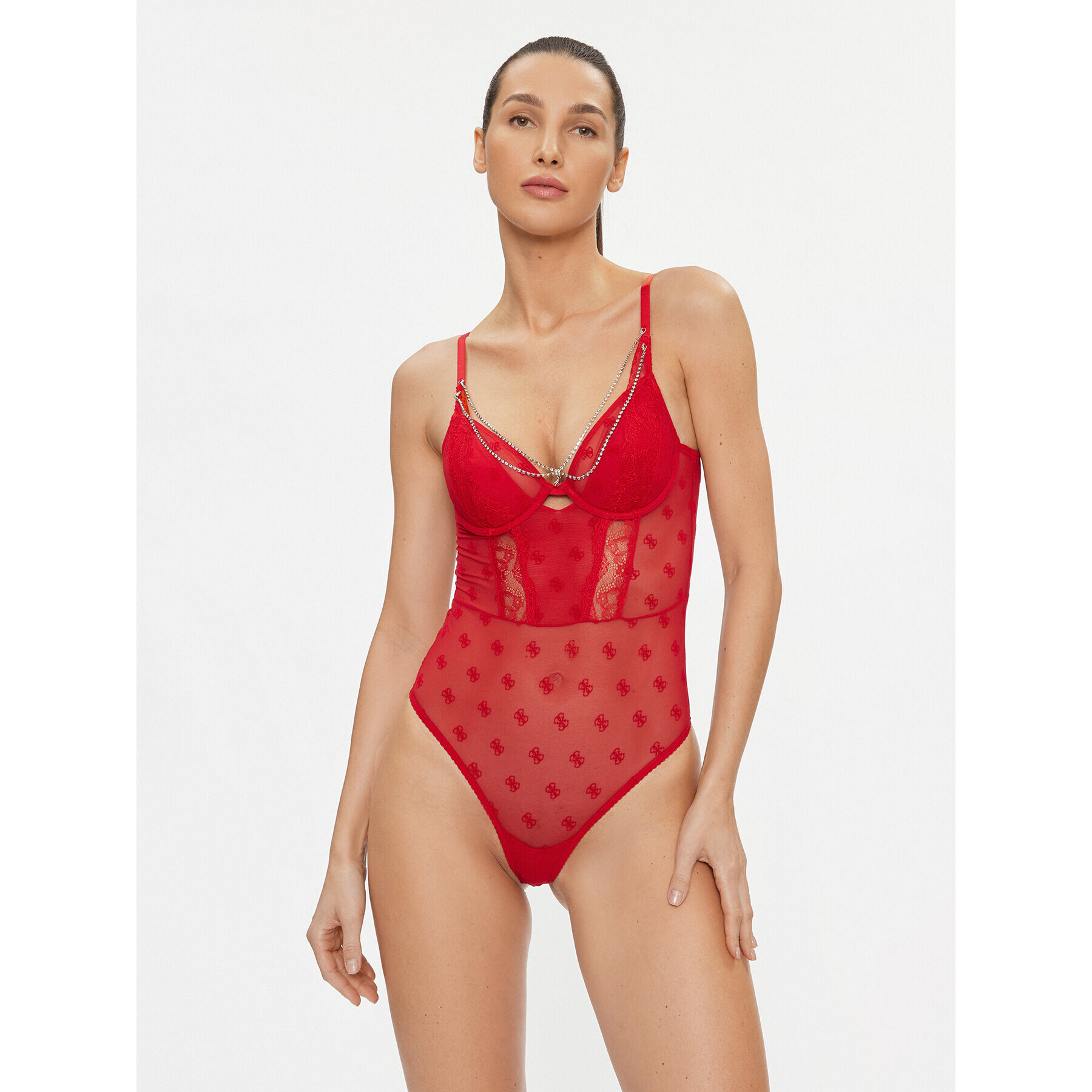 Guess Боди O3BM07 KBX80 Червен Slim Fit - Pepit.bg