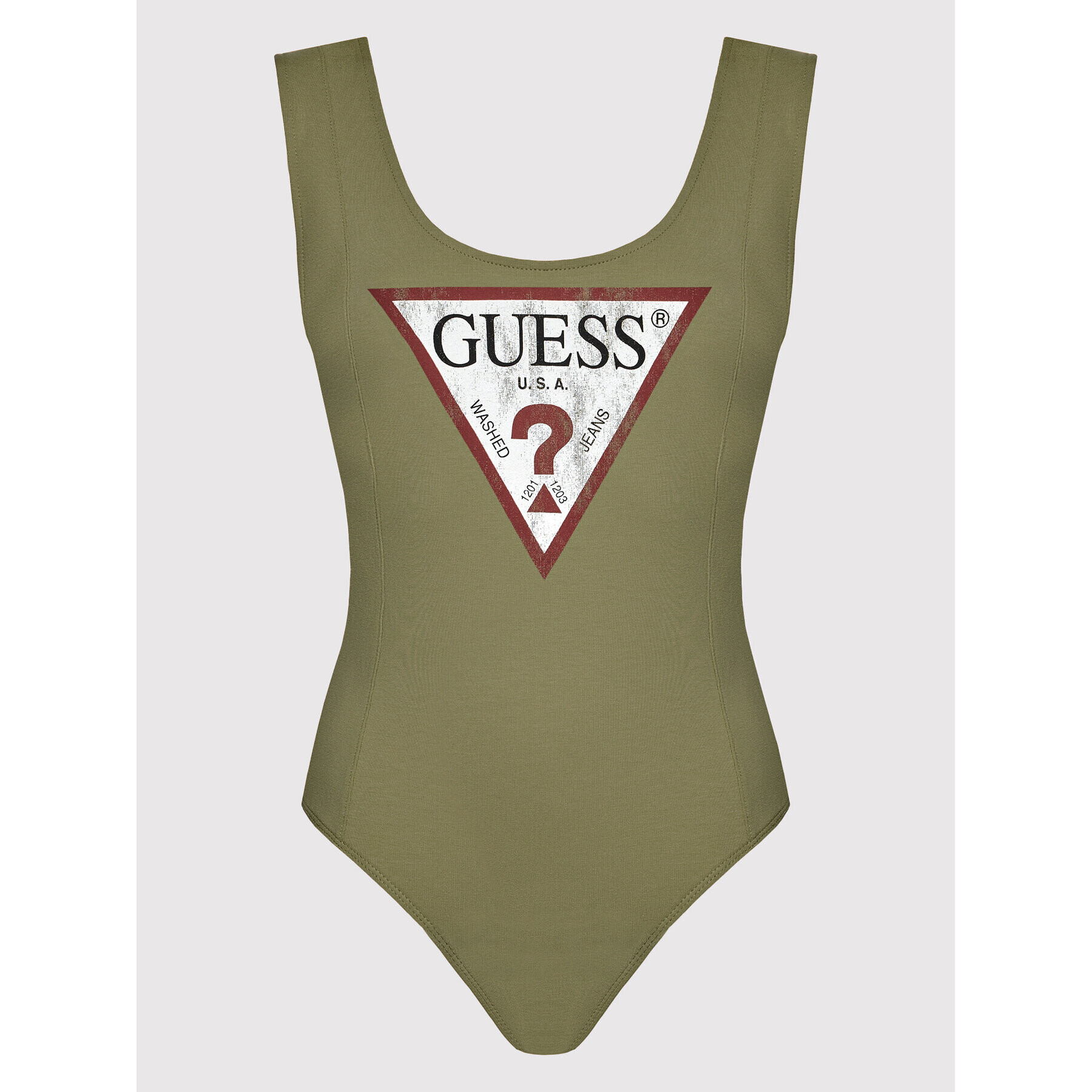 Guess Боди Scoop Classic W81I08 R49A2 Зелен Slim Fit - Pepit.bg