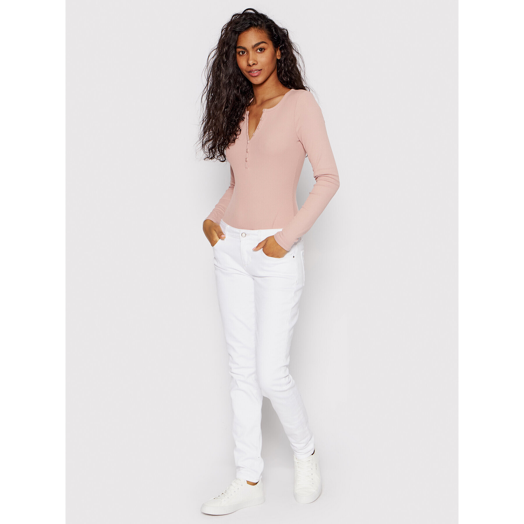 Guess Боди W2GP10 KAUW0 Розов Slim Fit - Pepit.bg