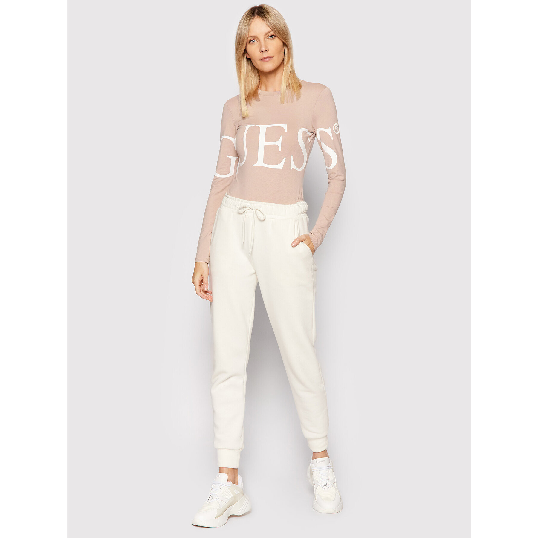 Guess Боди W2RI23 K49A1 Розов Slim Fit - Pepit.bg