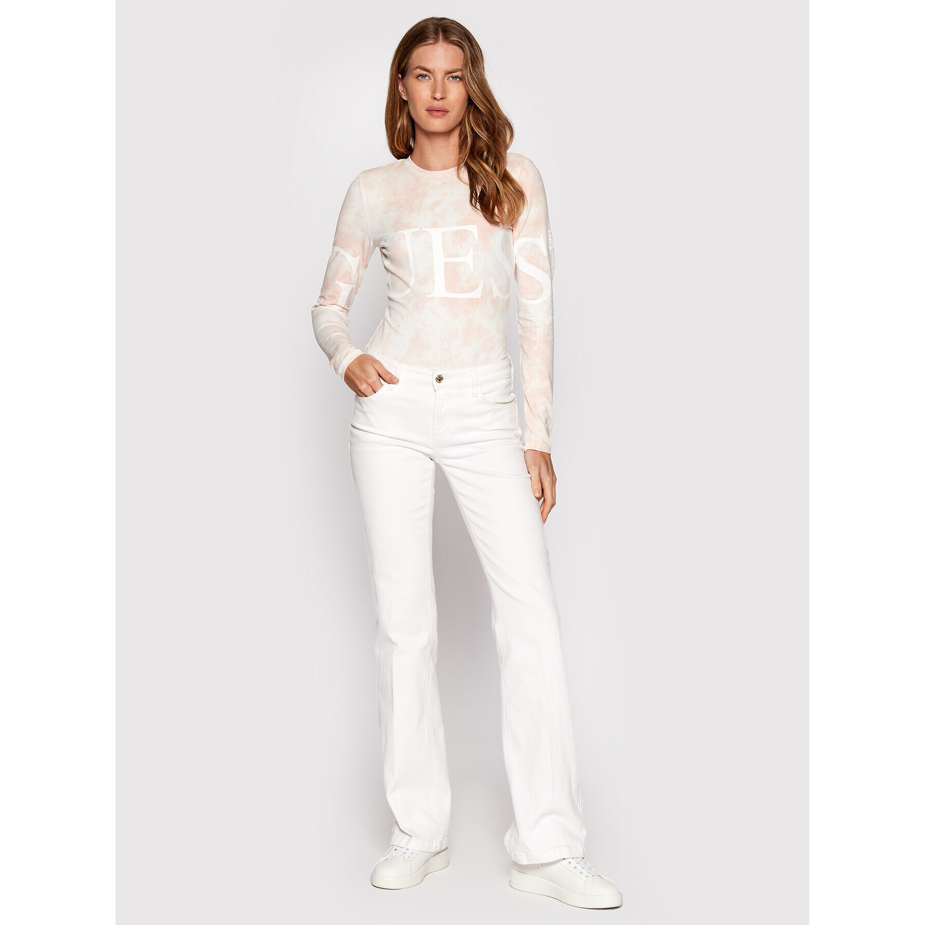 Guess Боди W2YI56 K9RW2 Розов Slim Fit - Pepit.bg