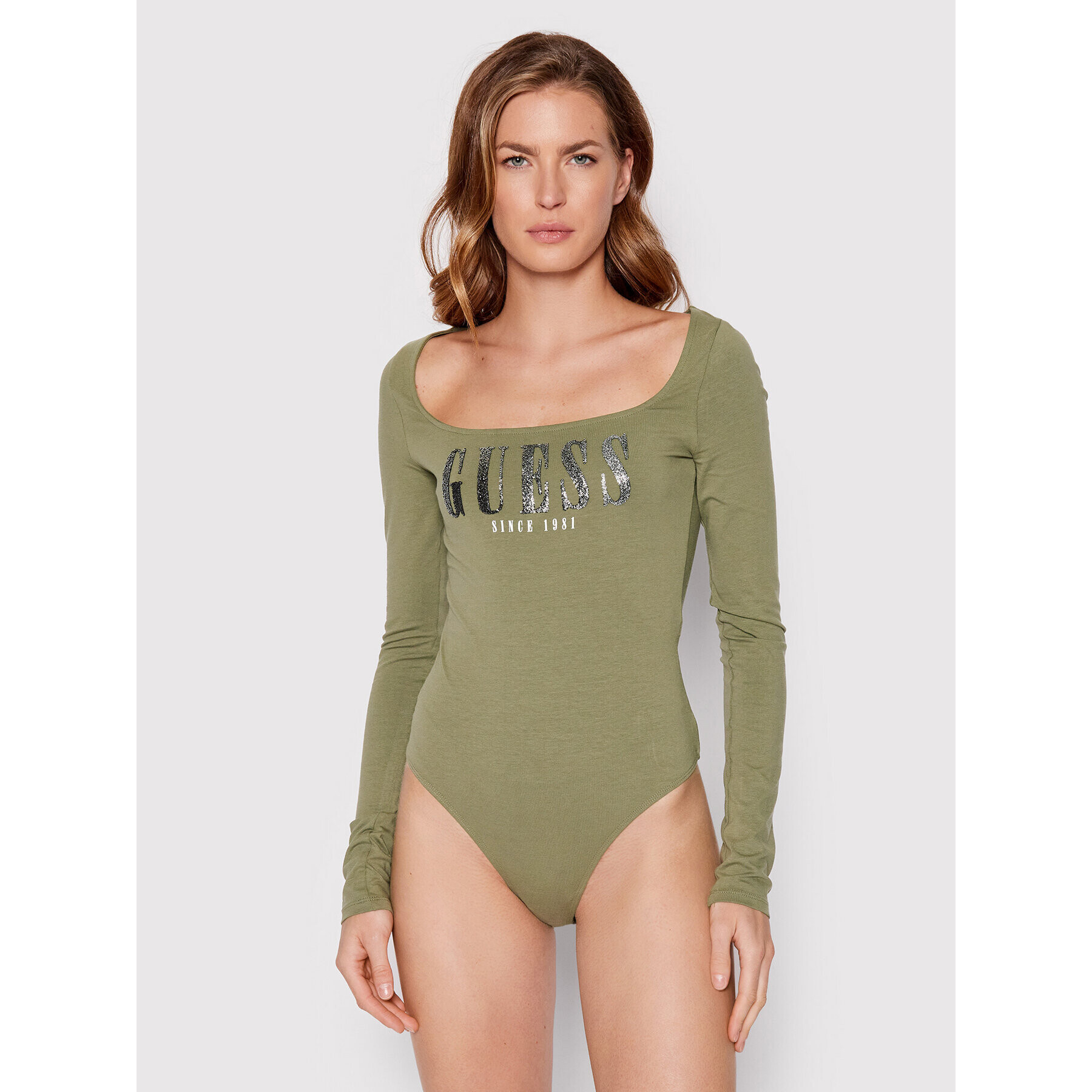 Guess Боди W2YP38 J1311 Зелен Slim Fit - Pepit.bg