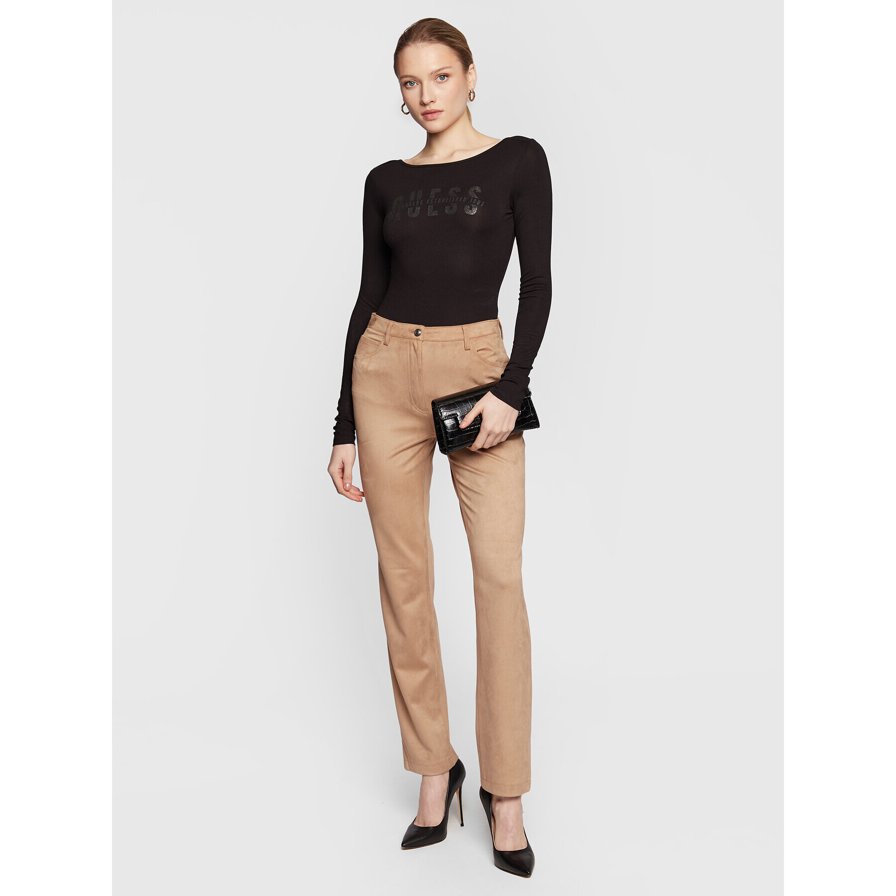 Guess Боди W3RP28 K68D2 Черен Slim Fit - Pepit.bg