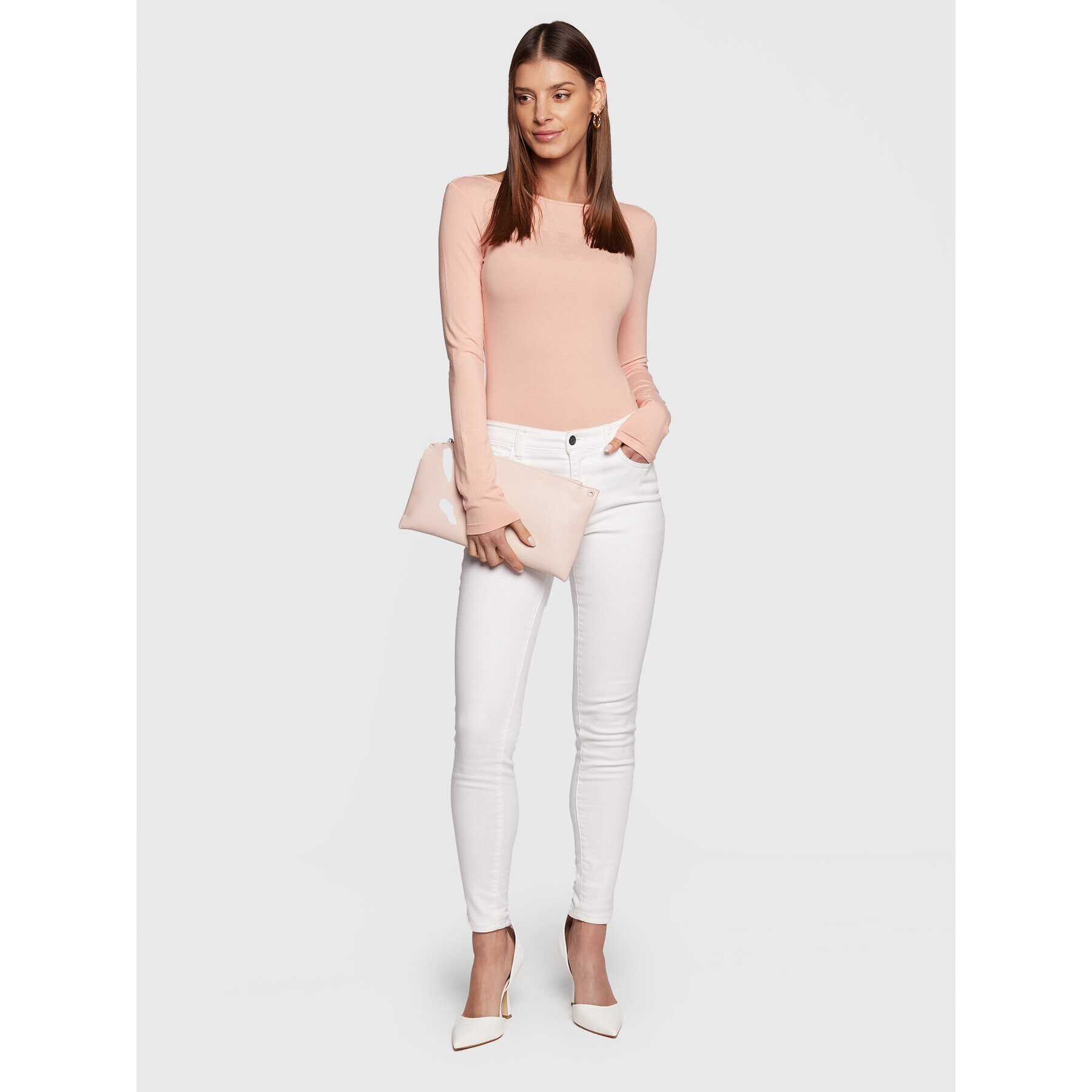 Guess Боди W3RP28 K68D2 Розов Slim Fit - Pepit.bg