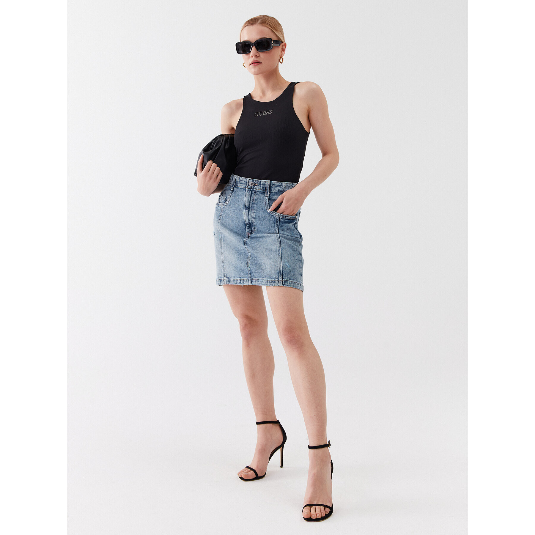 Guess Боди W3YP17 KAZH2 Черен Slim Fit - Pepit.bg