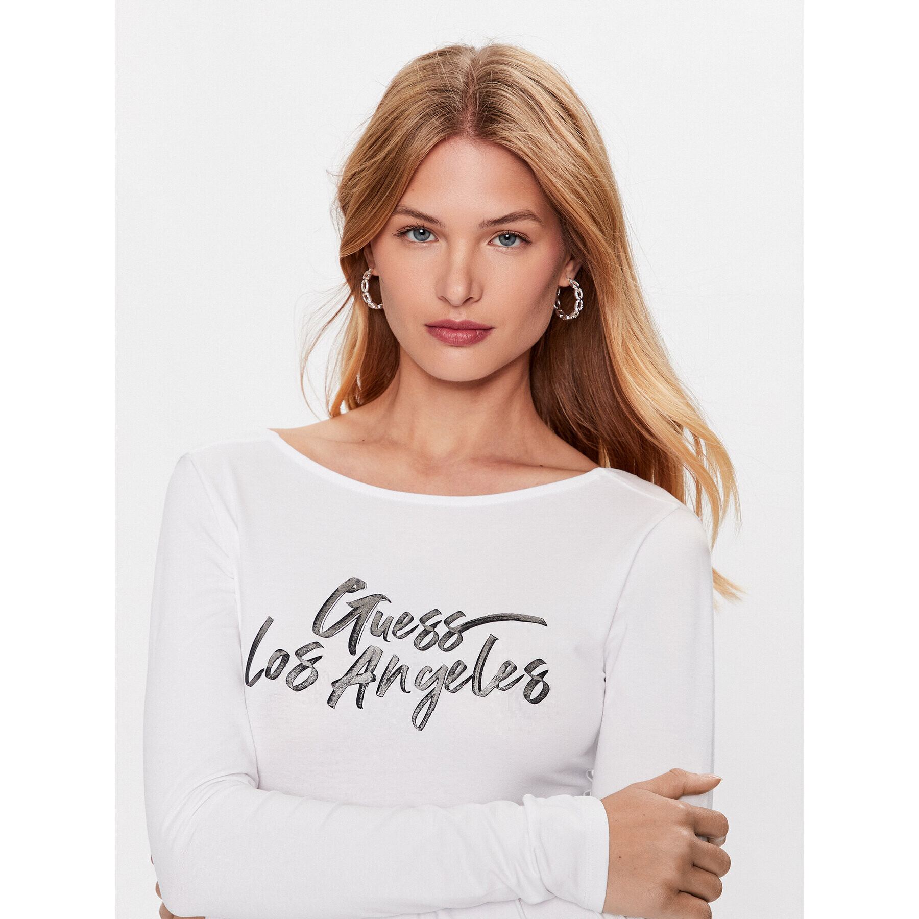 Guess Боди W3YP54 J1314 Бял Slim Fit - Pepit.bg
