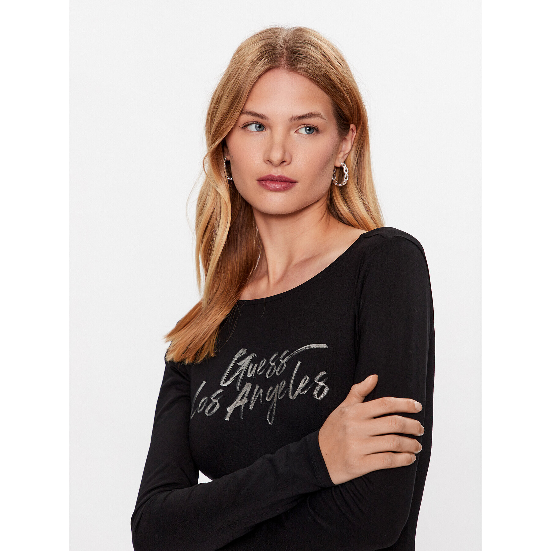 Guess Боди W3YP54 J1314 Черен Slim Fit - Pepit.bg