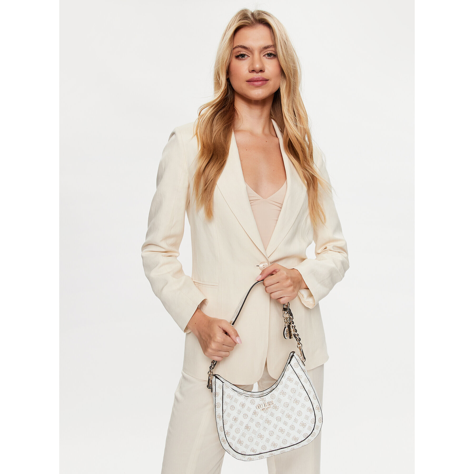Guess Дамска чанта Abey (PG) HWPG85 58010 Бял - Pepit.bg