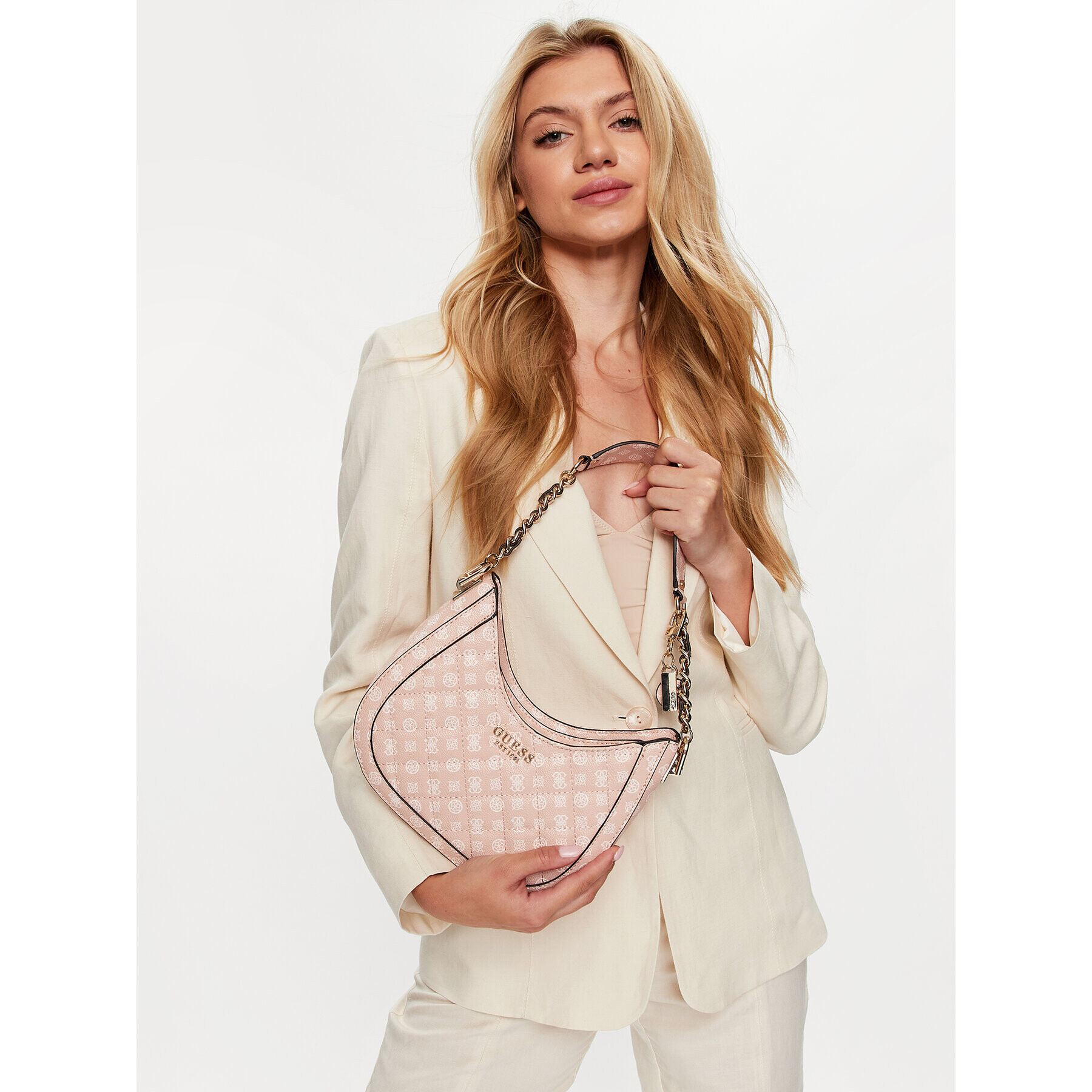 Guess Дамска чанта Abey (PG) HWPG85 58010 Розов - Pepit.bg
