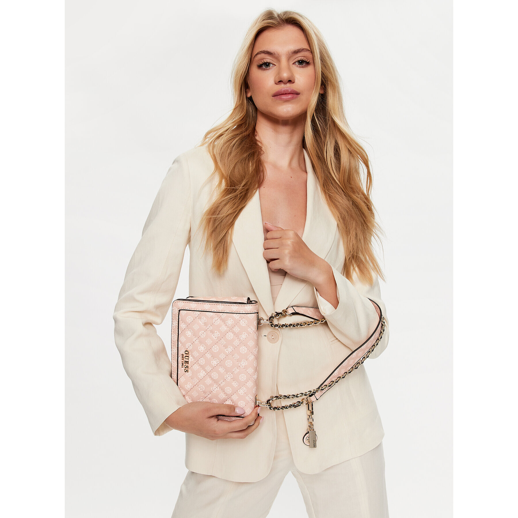 Guess Дамска чанта Abey (PG) HWPG85 58190 Розов - Pepit.bg