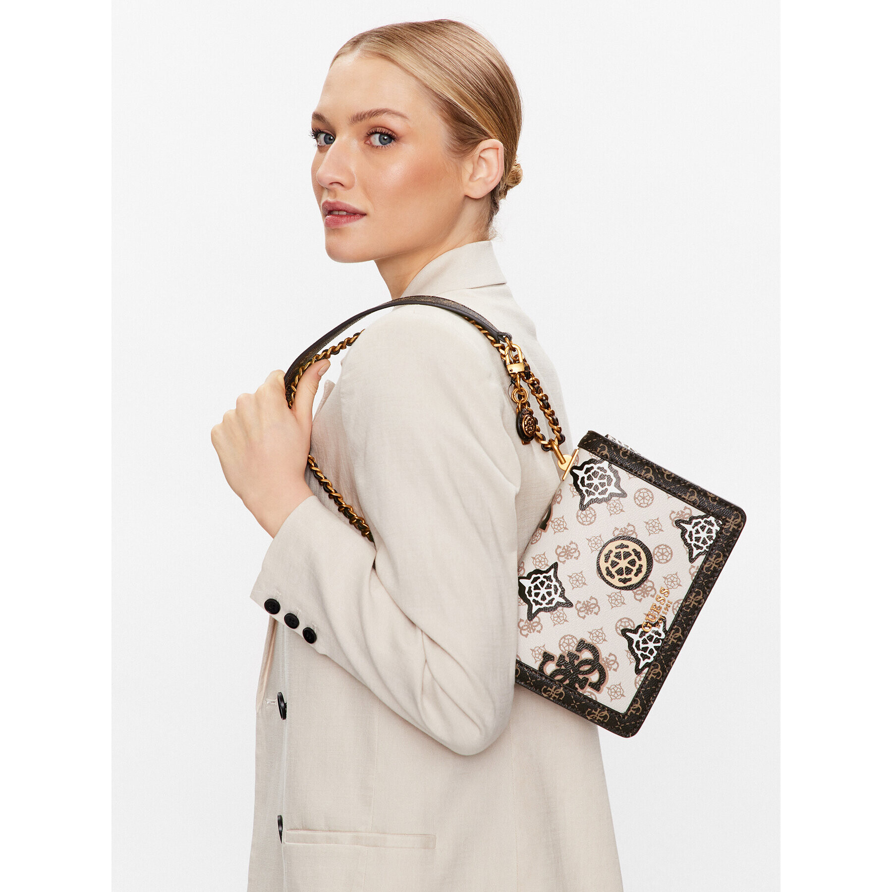 Guess Дамска чанта Abey (PP) HWPP85 58190 Бежов - Pepit.bg