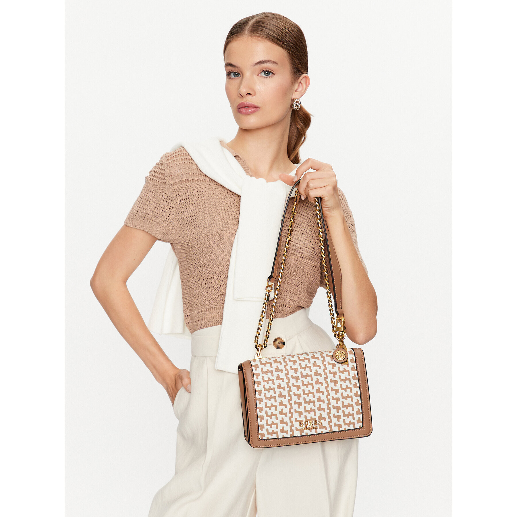 Guess Дамска чанта Abey (WW) HWWW85 58190 Кафяв - Pepit.bg