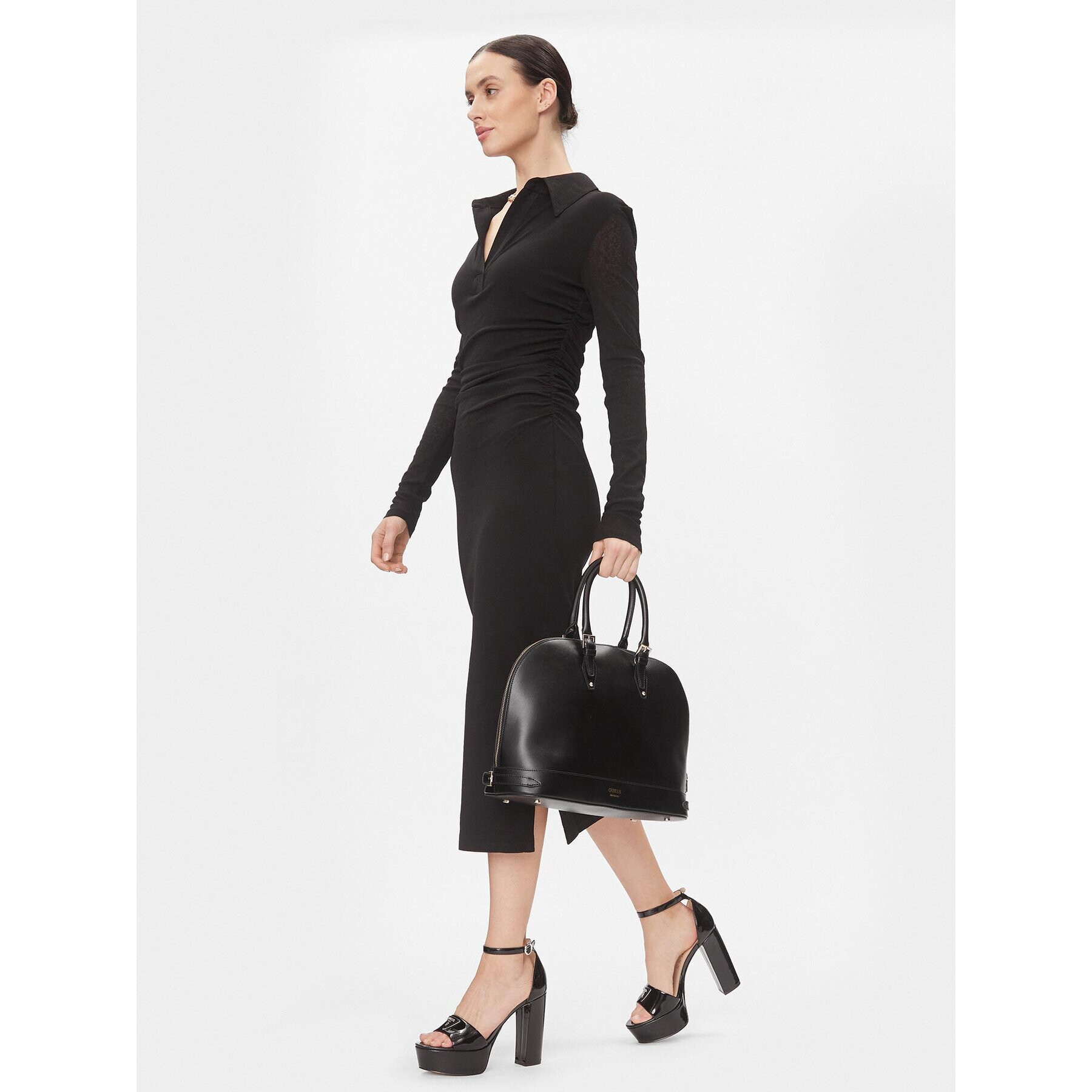 Guess Дамска чанта Adele (PLAIN) HWADLL L4138 Черен - Pepit.bg