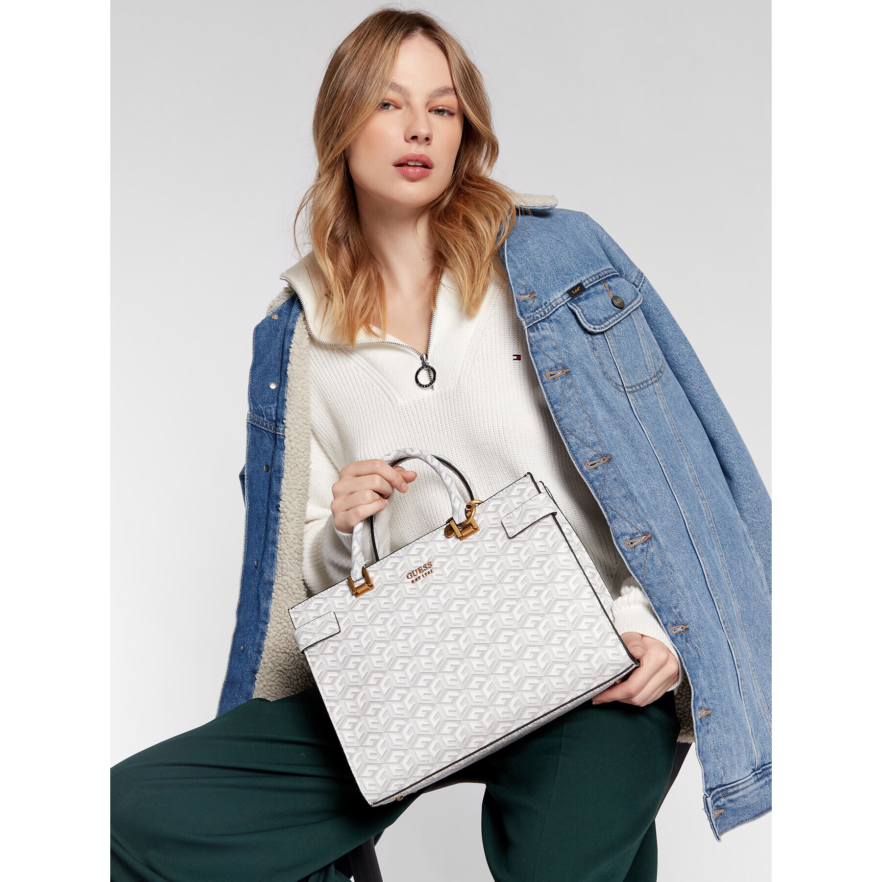 Guess Дамска чанта Atene (SC) HWSC84 19060 Бял - Pepit.bg