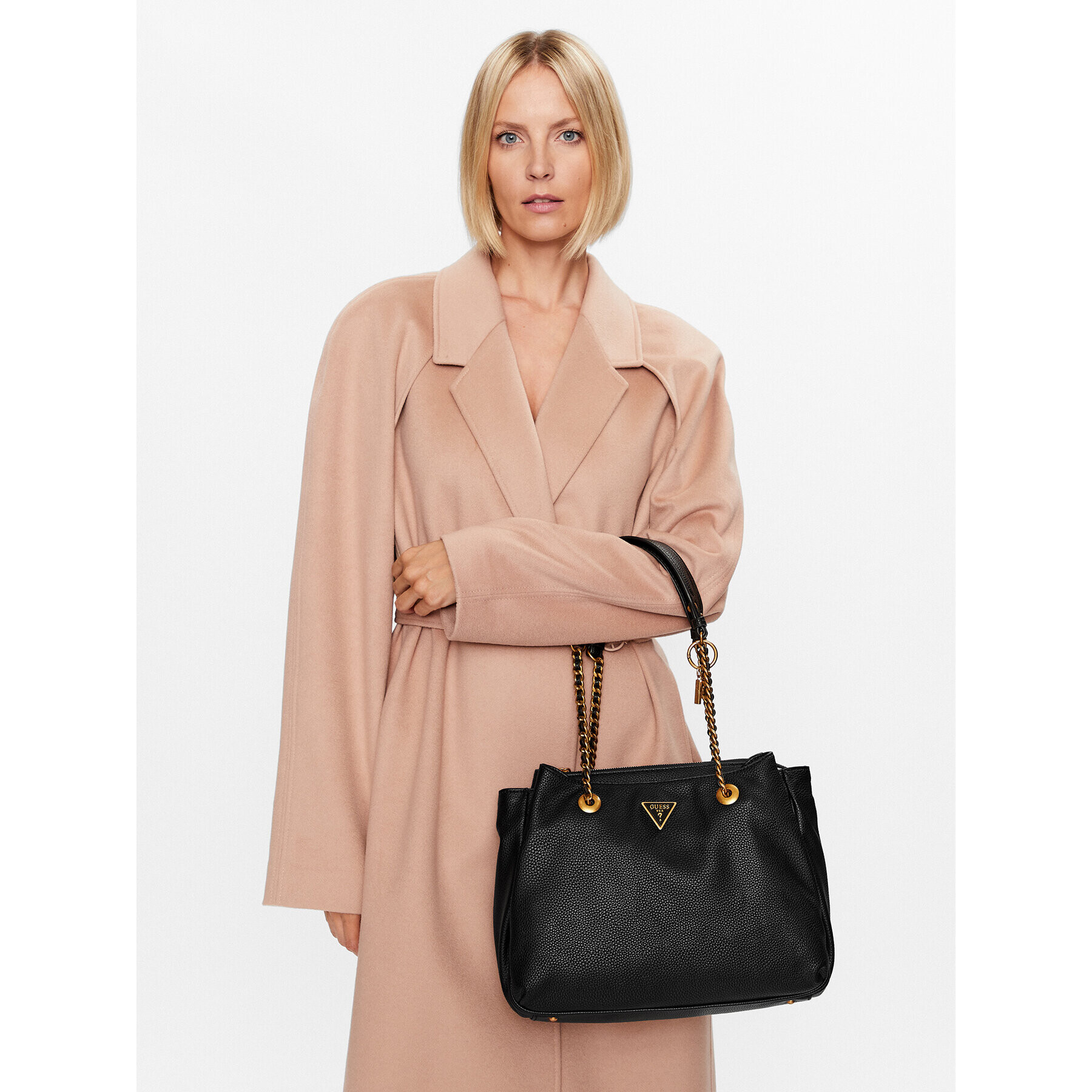 Guess Дамска чанта Basilea HWVB87 82090 Черен - Pepit.bg