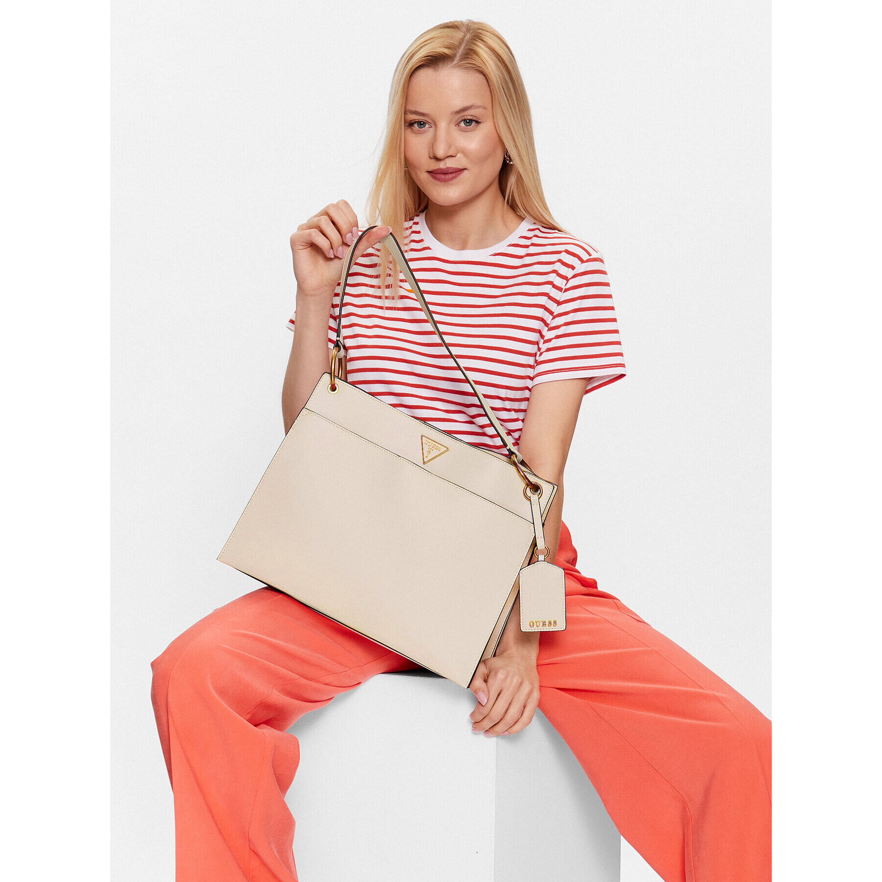 Guess Дамска чанта Basilea (VB) HWVB87 41230 Бежов - Pepit.bg