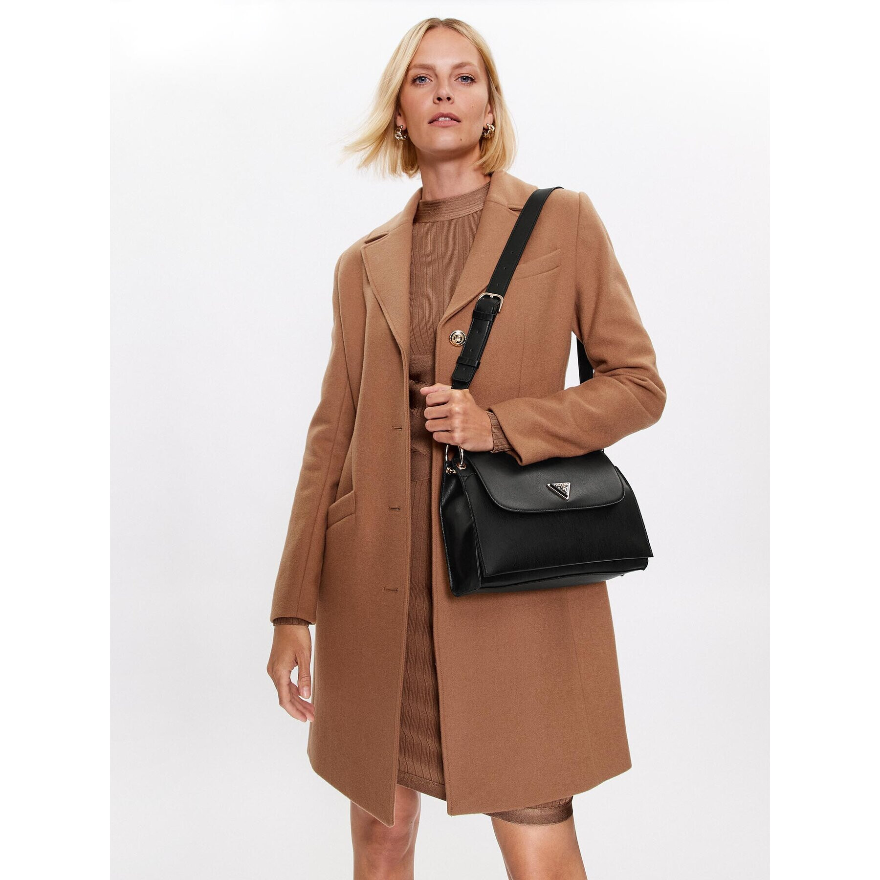 Guess Дамска чанта Basilea (VG) HWVG87 41200 Черен - Pepit.bg