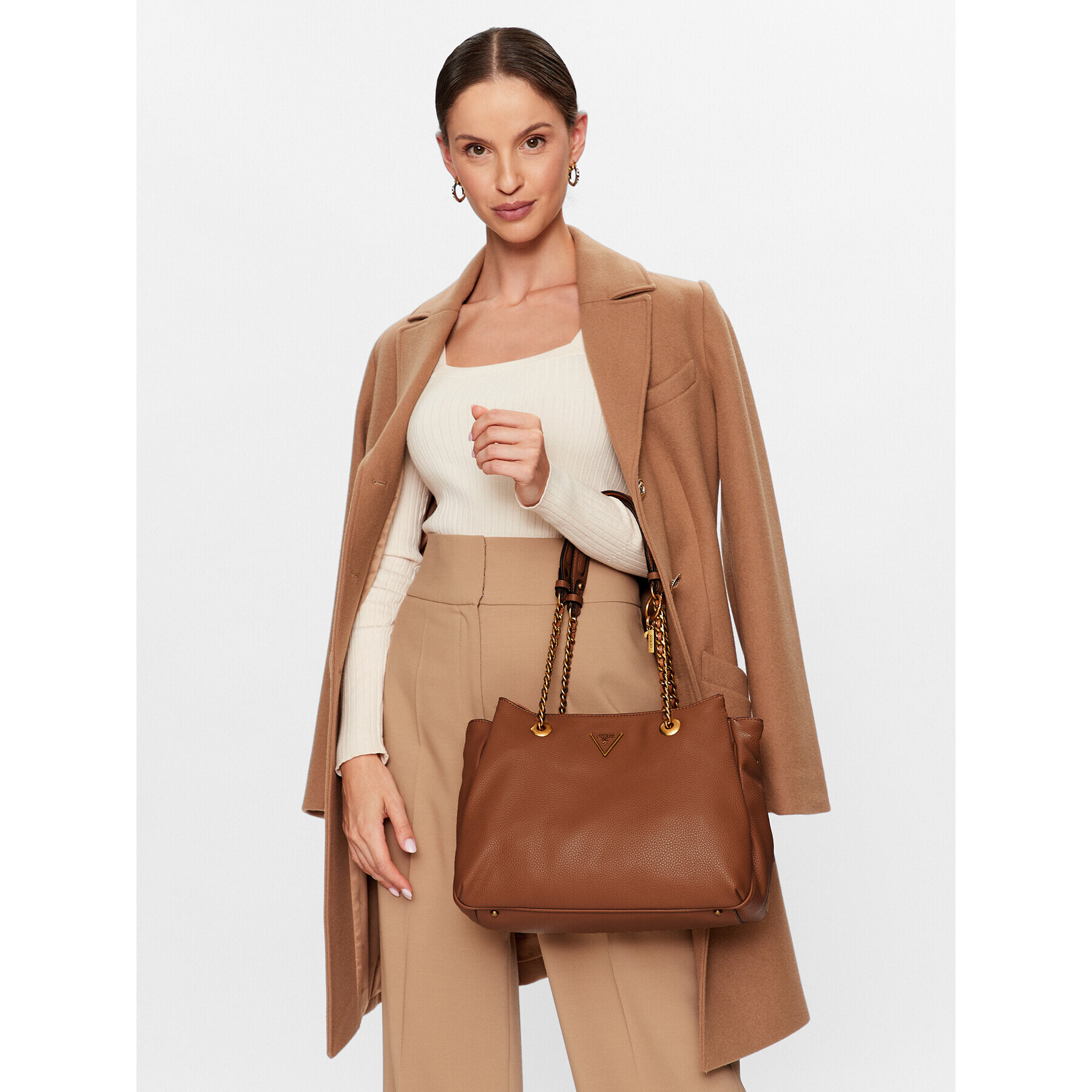 Guess Дамска чанта Becci (VB) HWVB87 82090 Кафяв - Pepit.bg