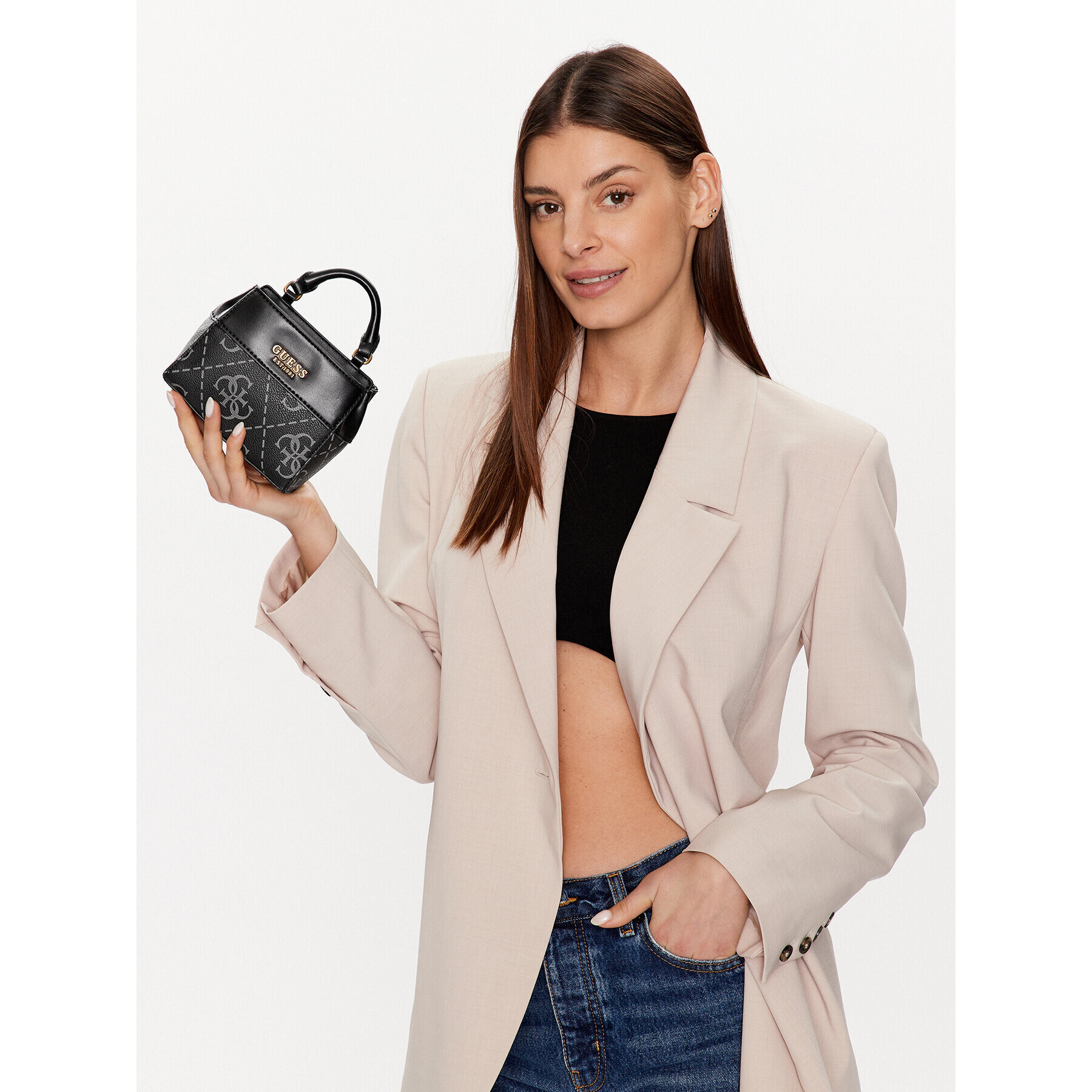 Guess Дамска чанта Berta (SB) Mini Bags HWSB86 88770 Черен - Pepit.bg