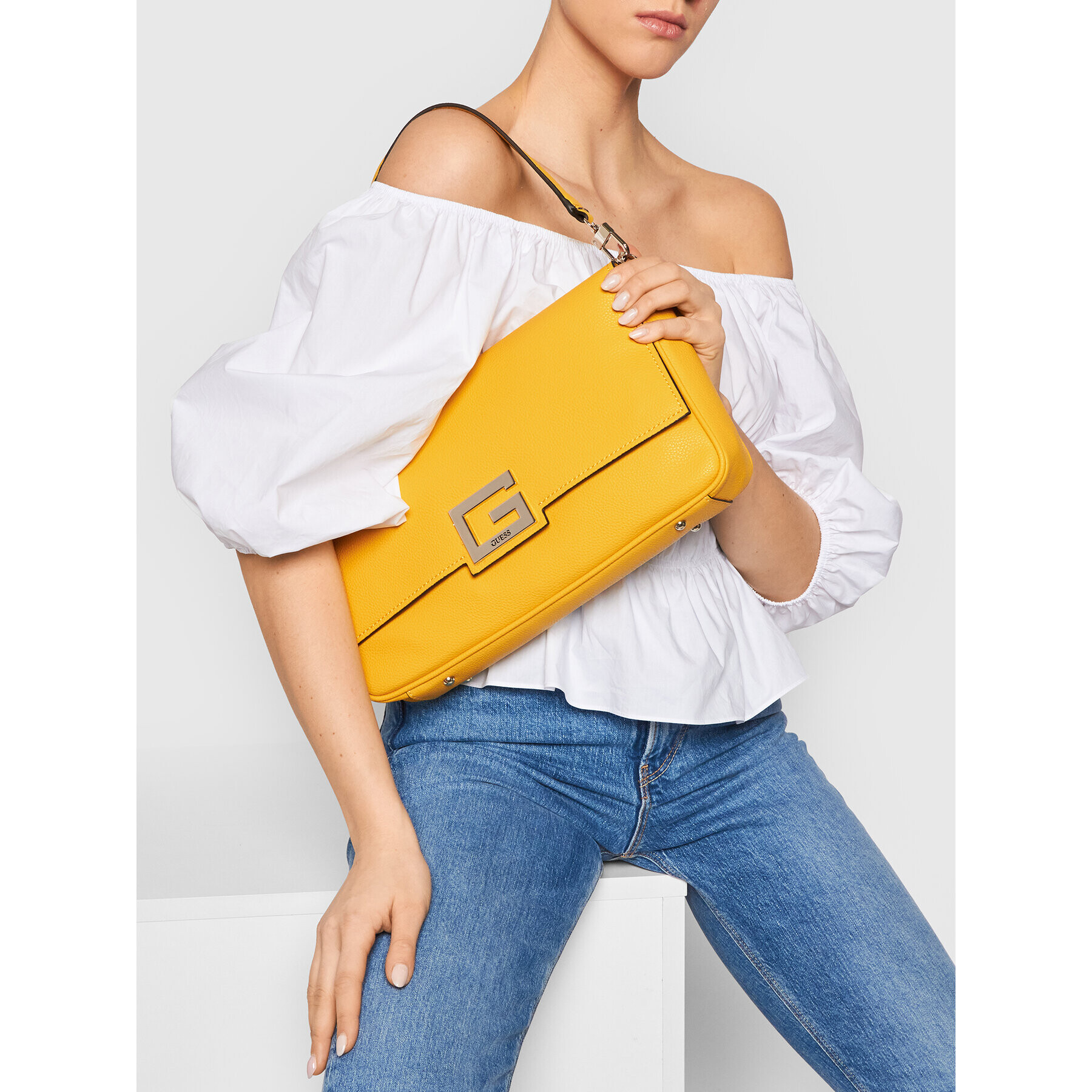 Guess Дамска чанта Brightside HWJG75 80200 Жълт - Pepit.bg