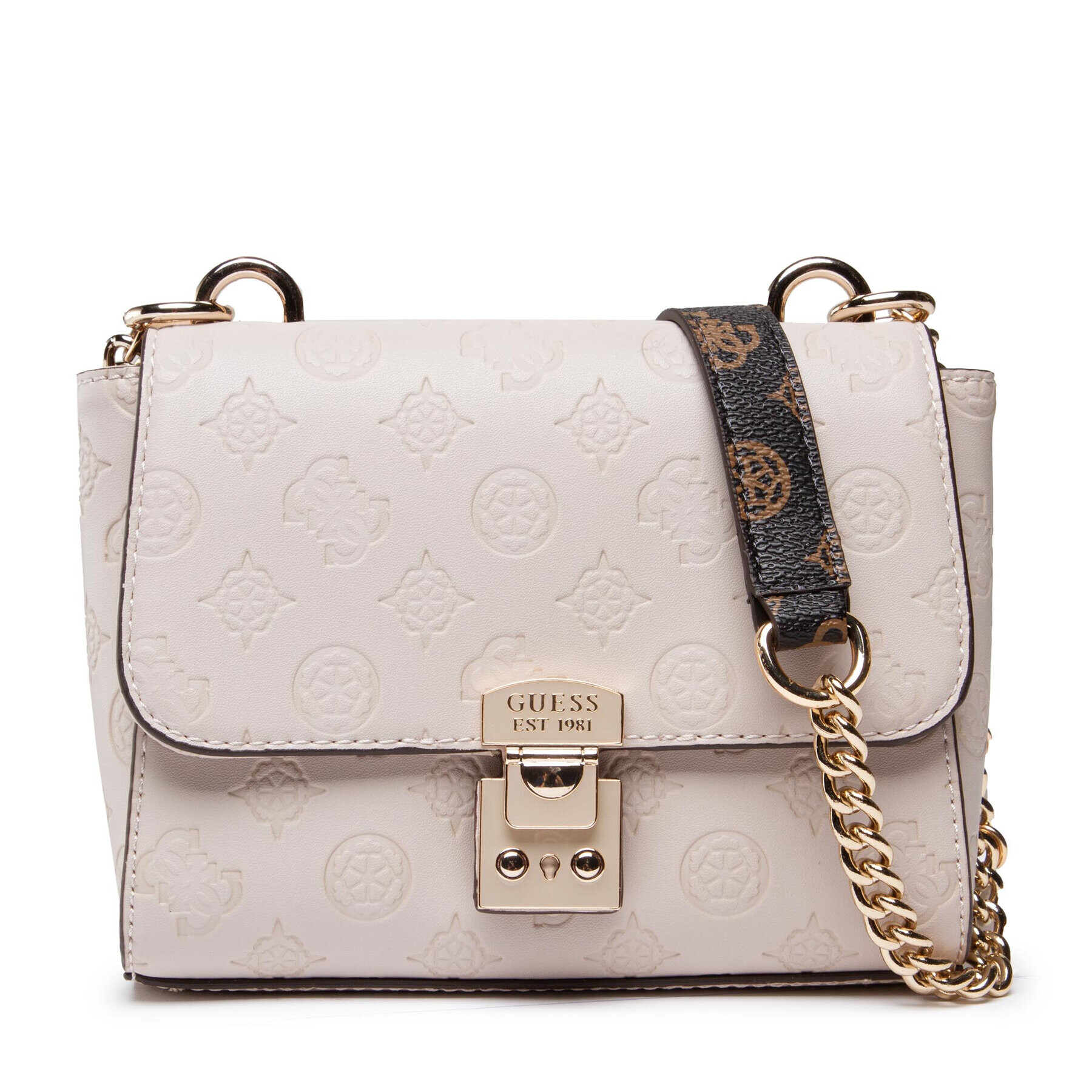 Guess Дамска чанта Carlson Mini Crossbody Flap HWPG83 98780 Бежов - Pepit.bg