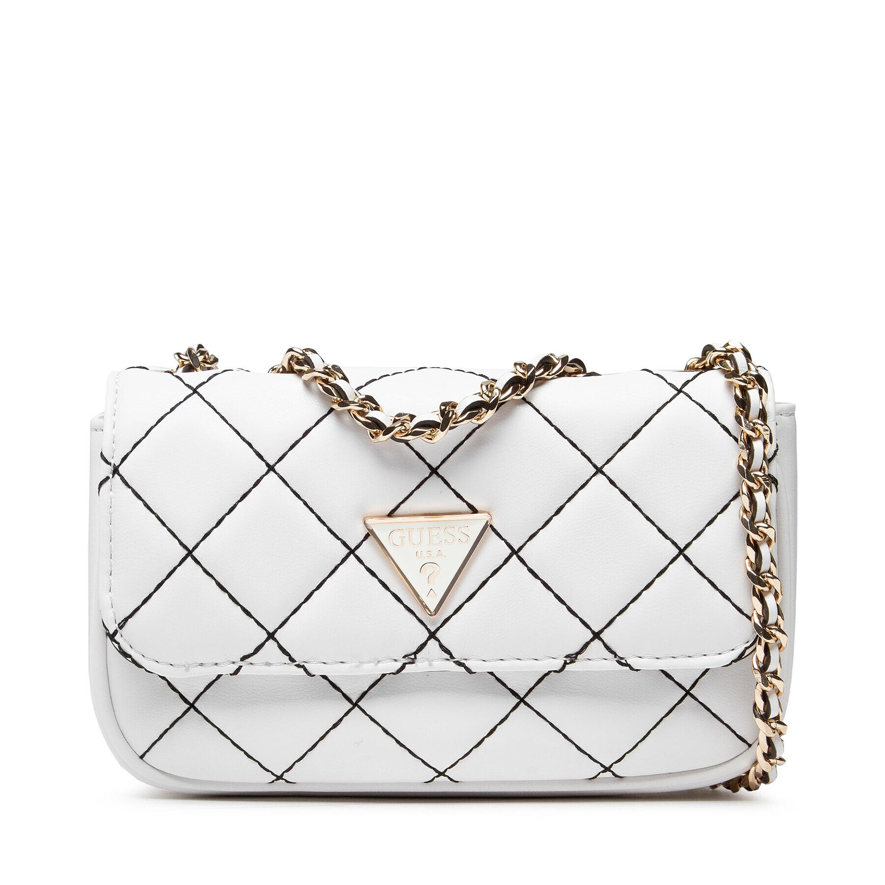 Guess Дамска чанта Cessily Micro Mini HWQC76 79780 Бял - Pepit.bg