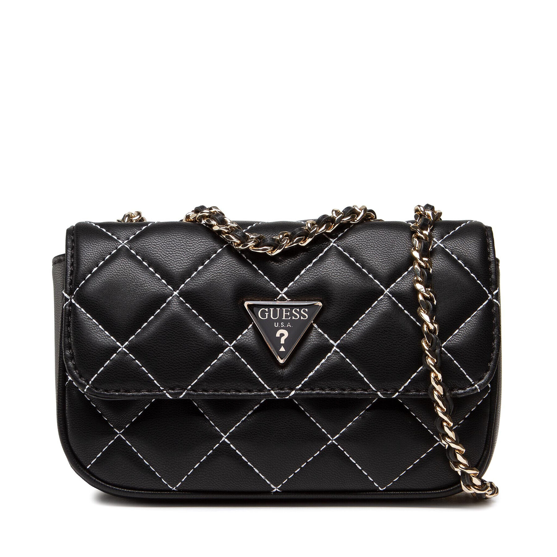Guess Дамска чанта Cessily Micro Mini HWQC76 79780 Черен - Pepit.bg